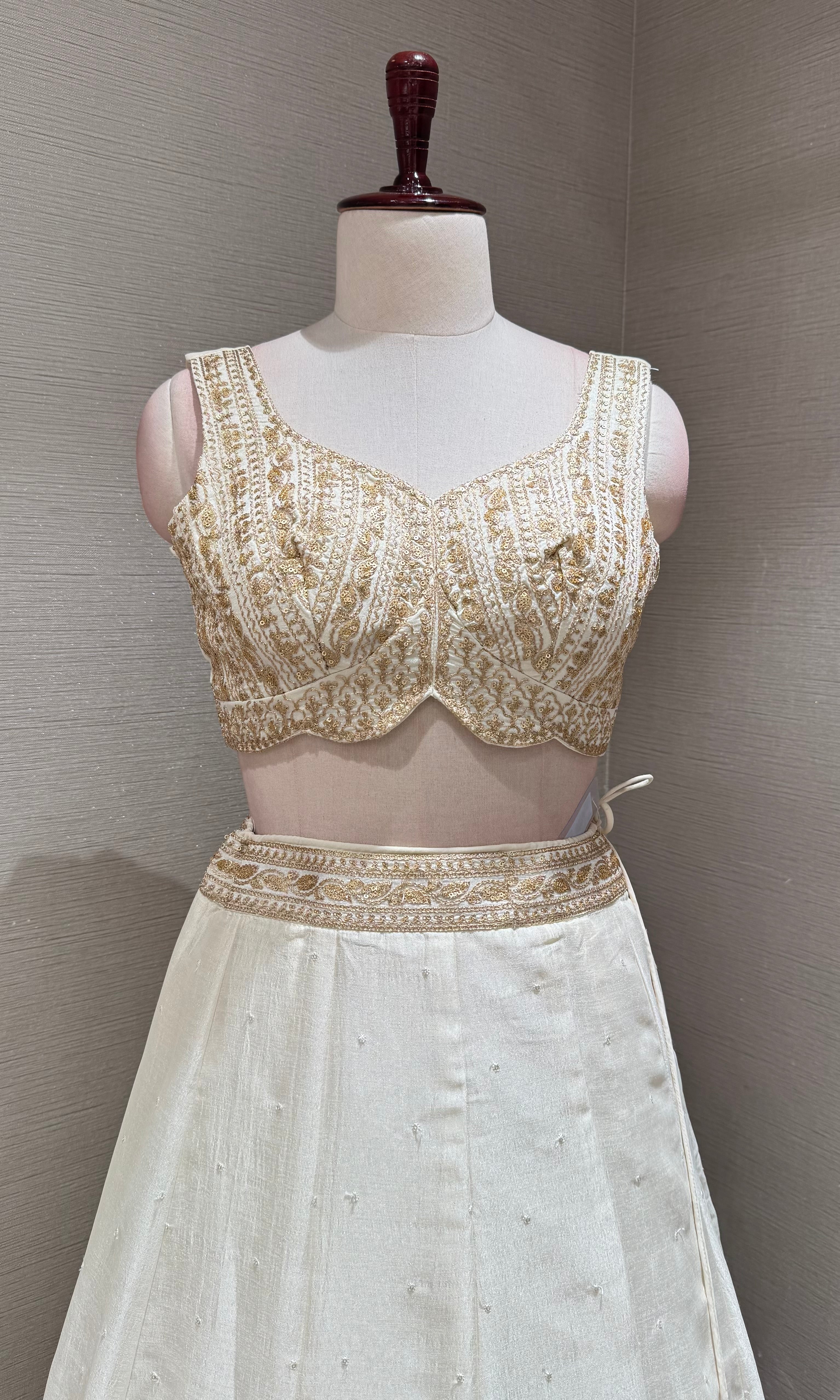 Classic Cream Gold Flared Lehenga