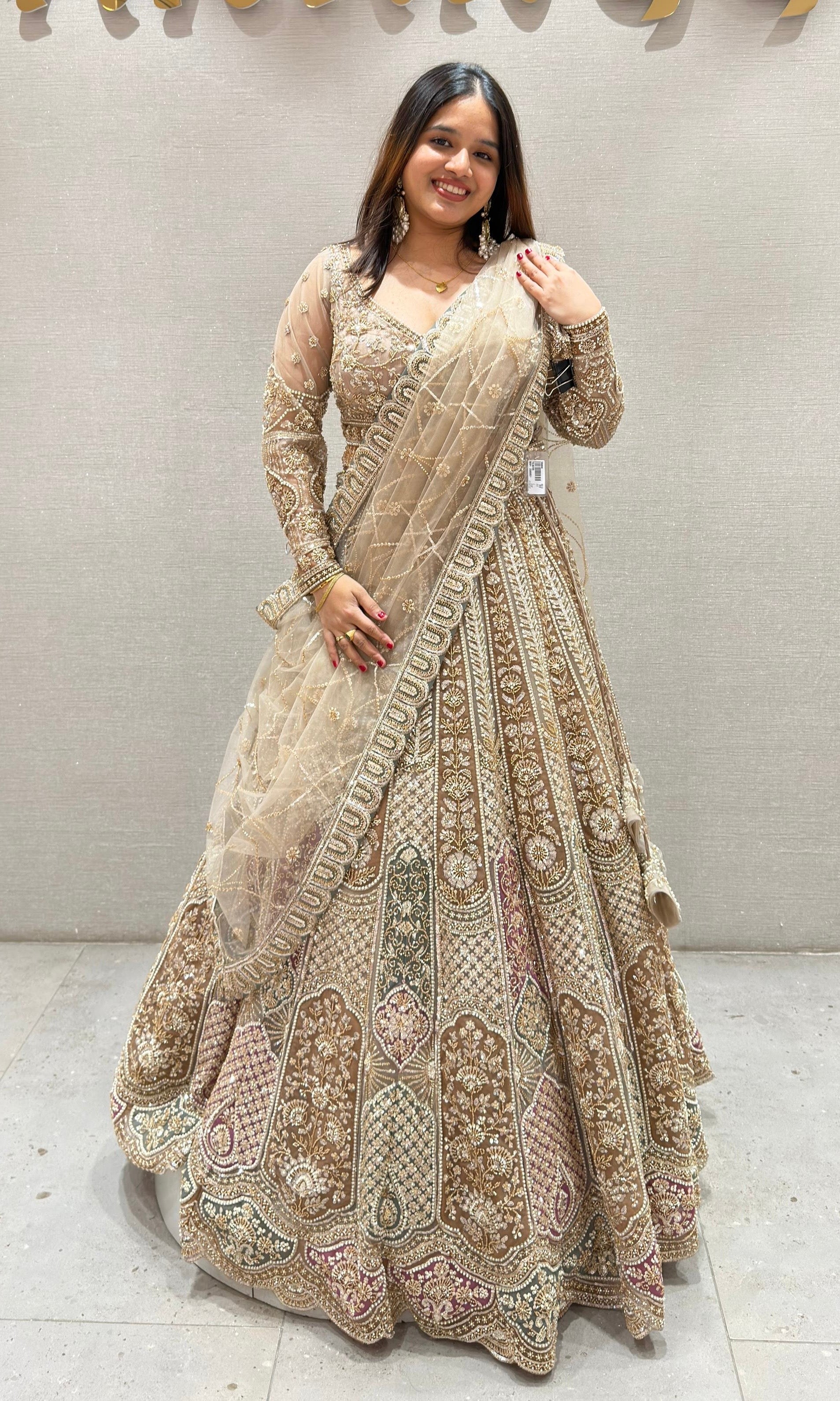 Gold GOLDEN HEAVY EMBROIDERED Lehenga