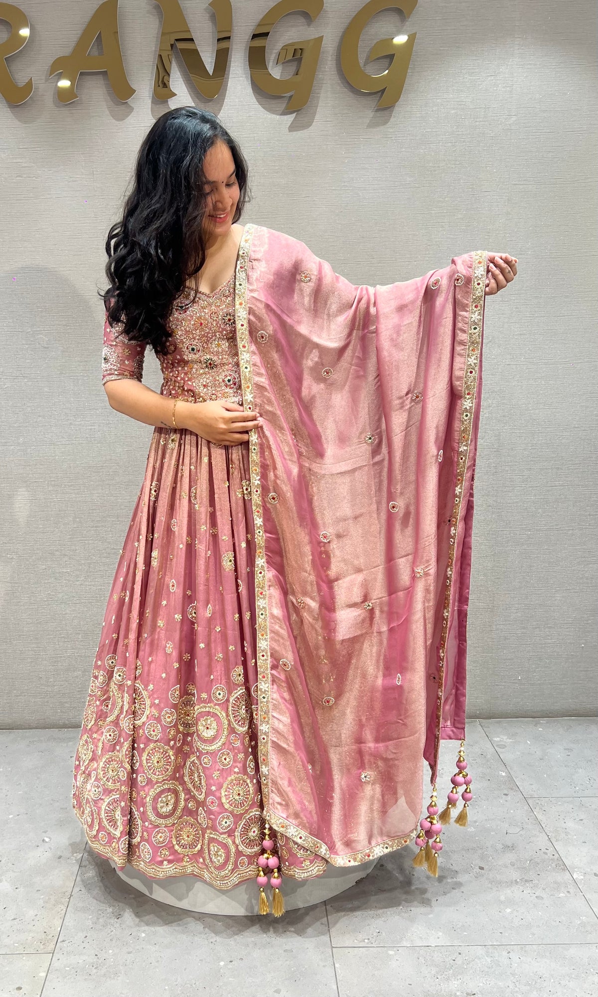 Blush Pink Embroidered Lehenga set with Dupatta