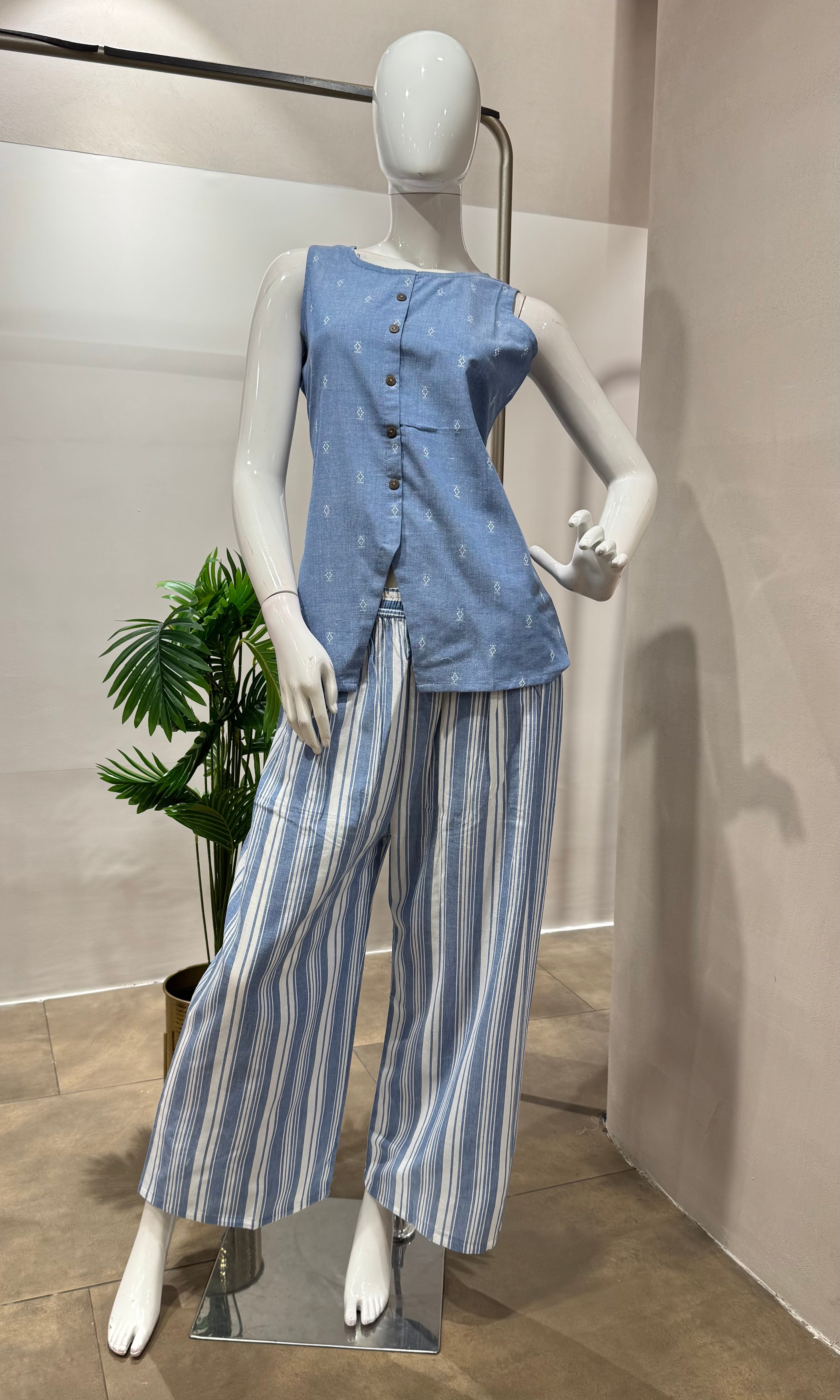 Light blue ethnic cord set