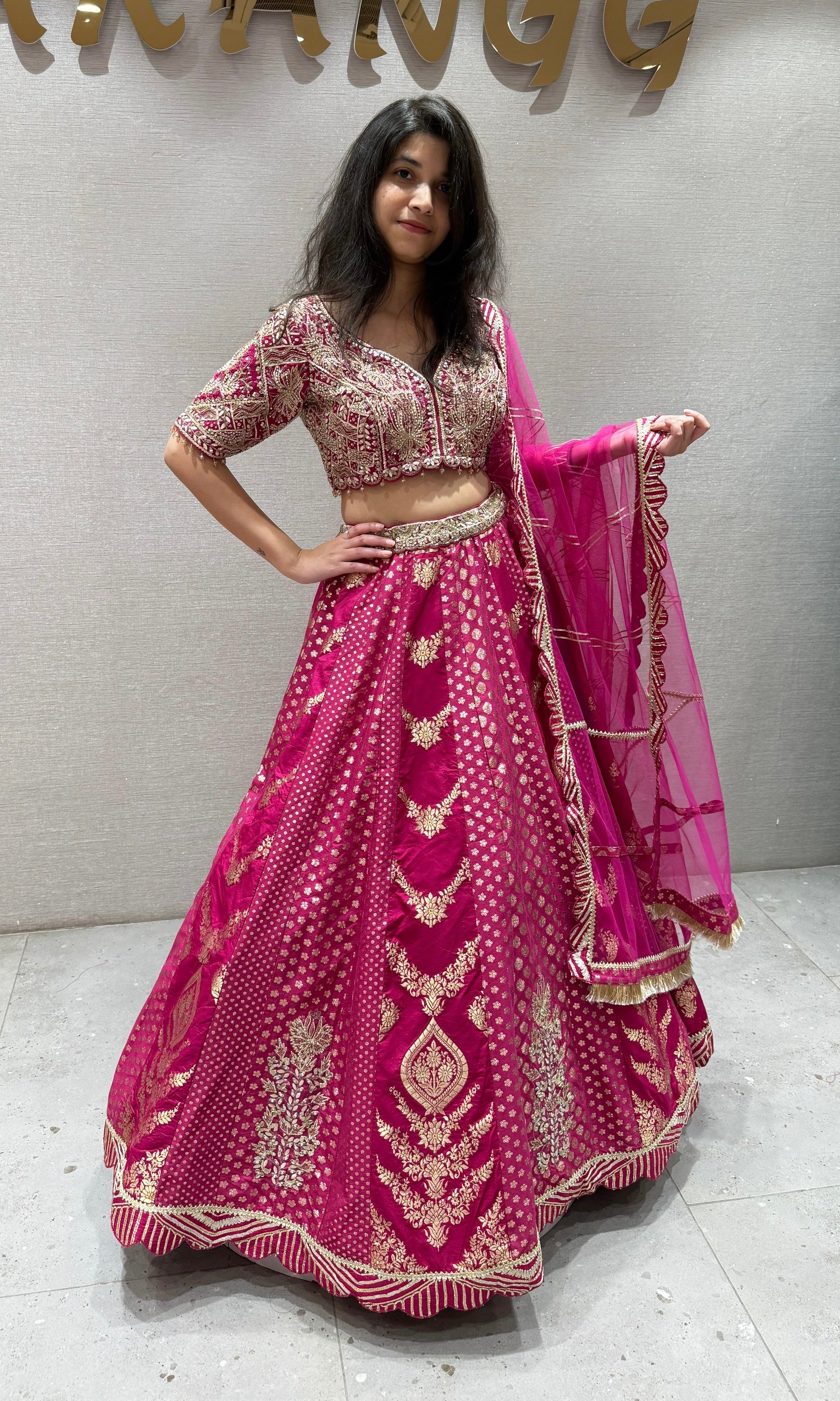 Fuschia Royal Bandhani Lehenga
