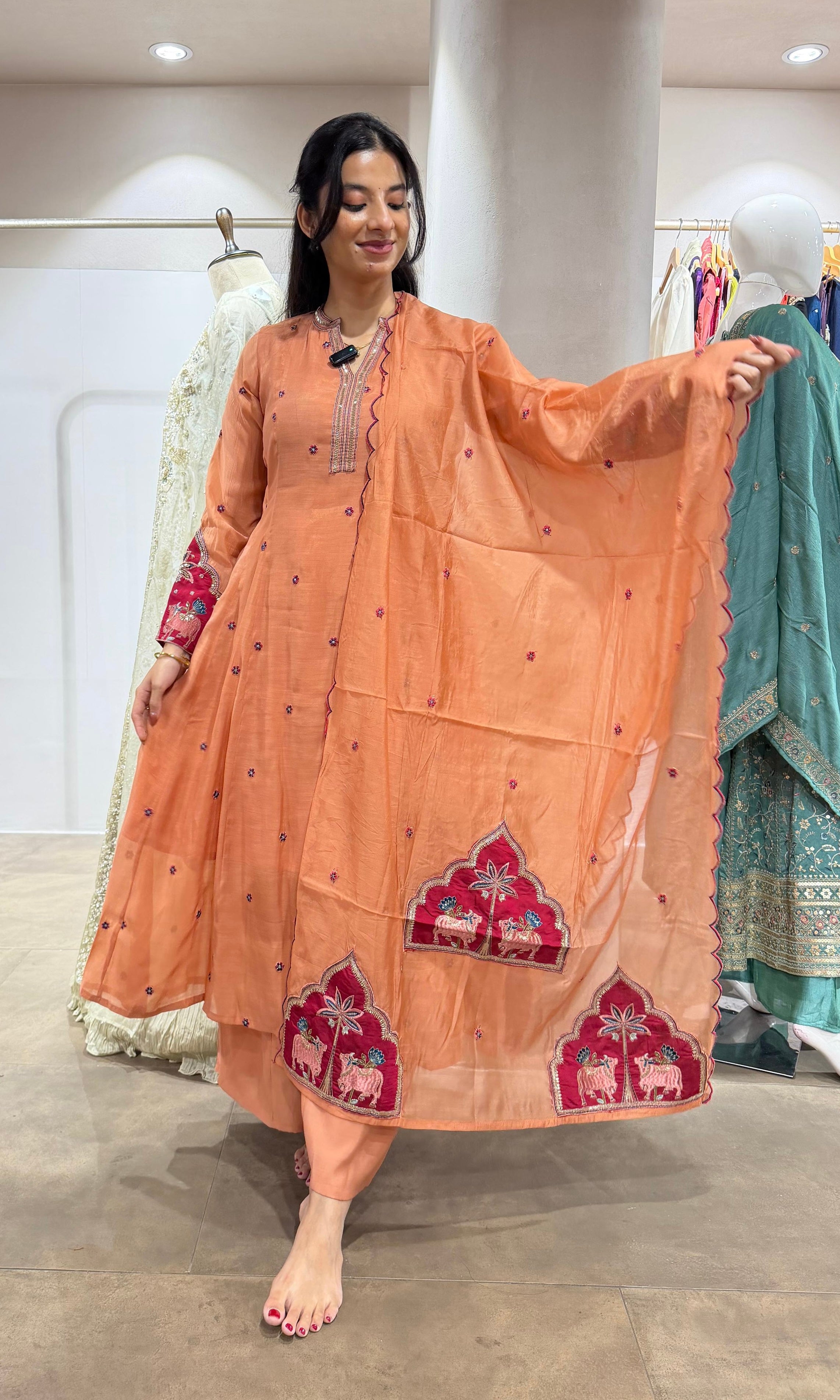 Peach Orchid Ensemble kurta set