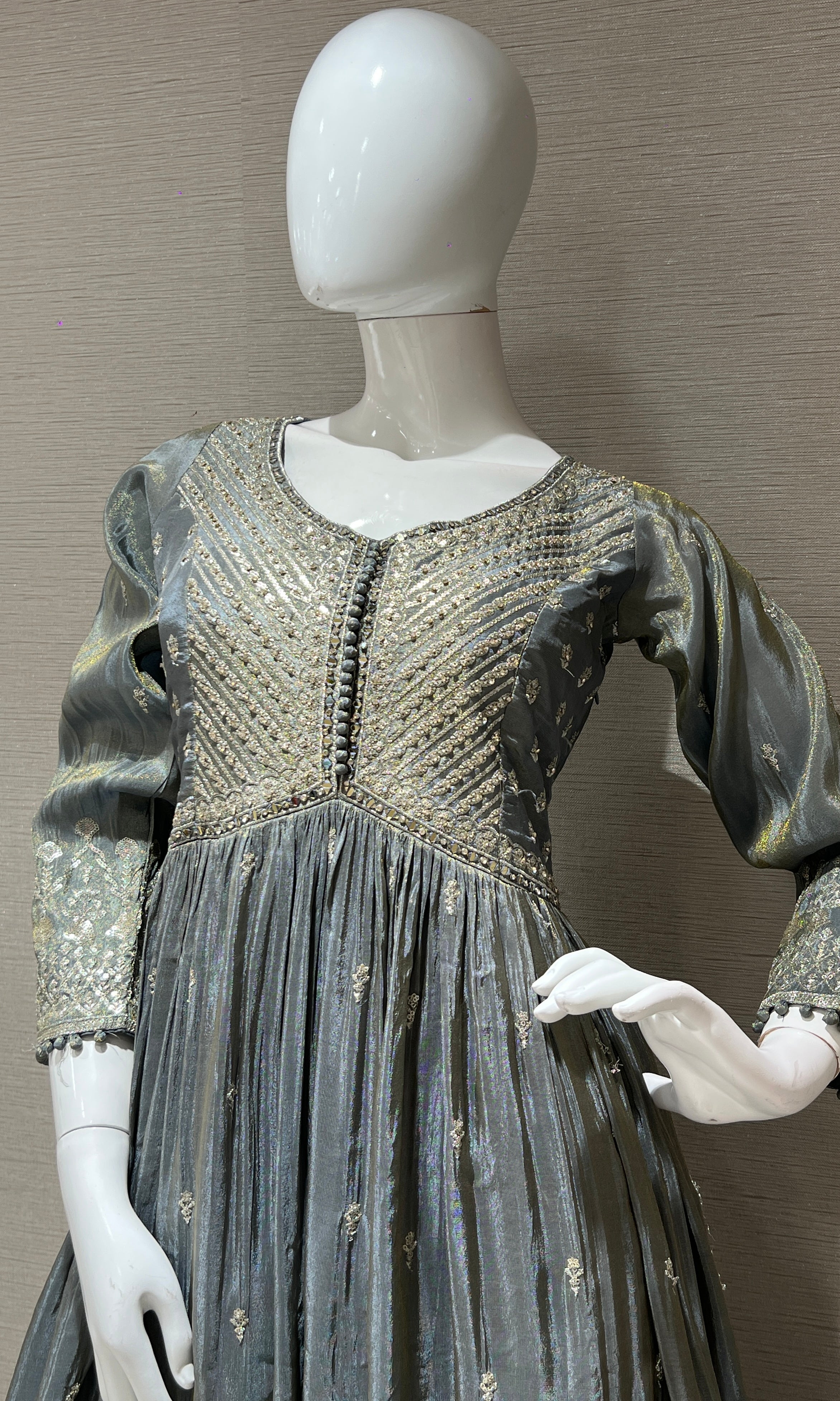 Grey long gown