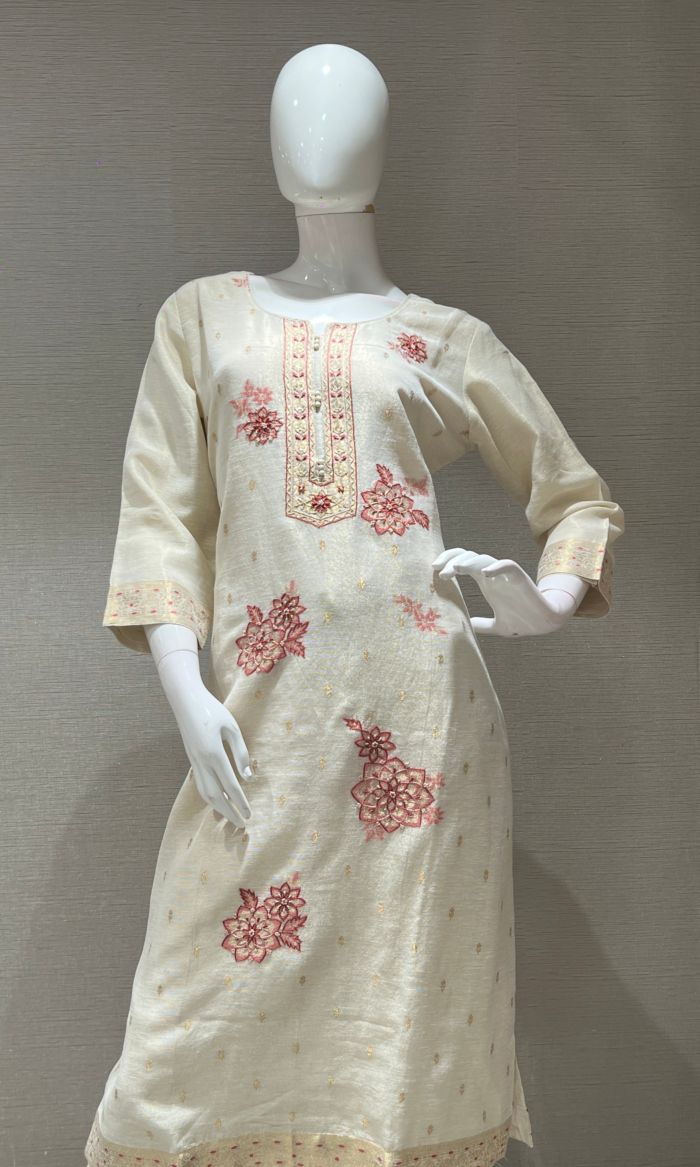 Cream Floral Charm KURTA SET