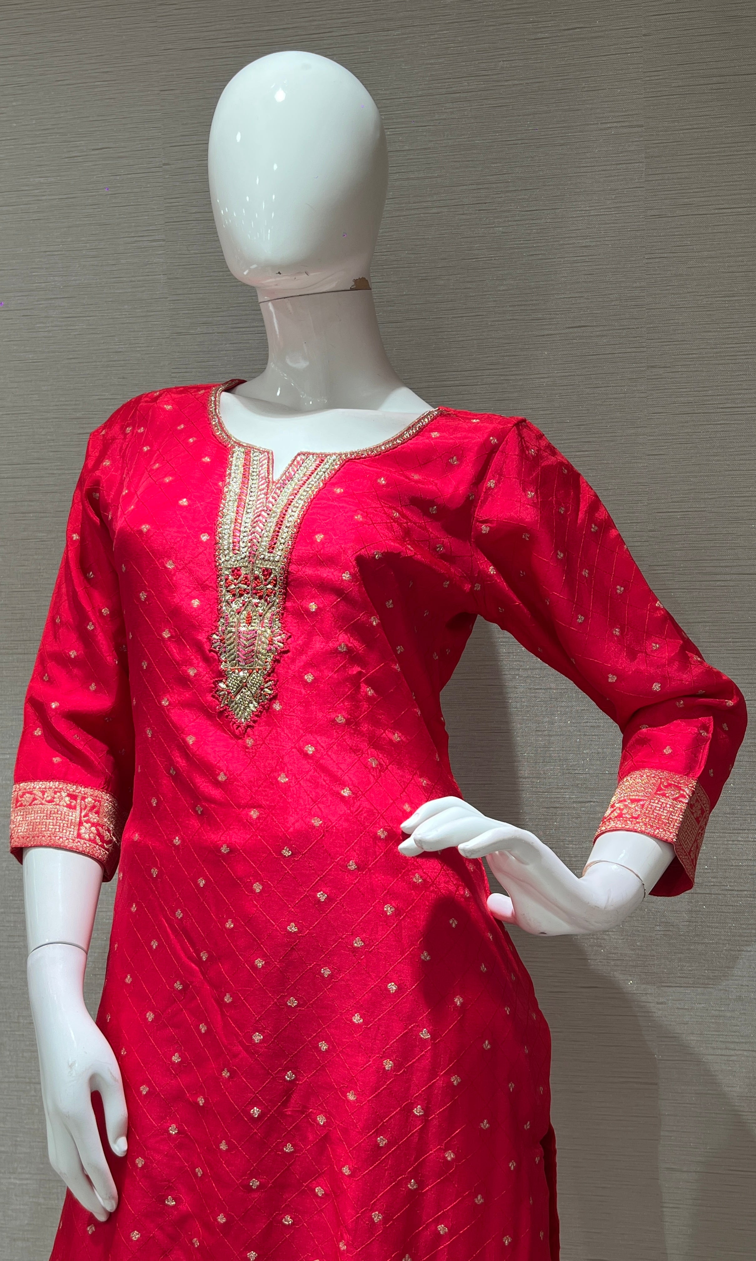 RANI PINK EMBROIDERED KURTA SET