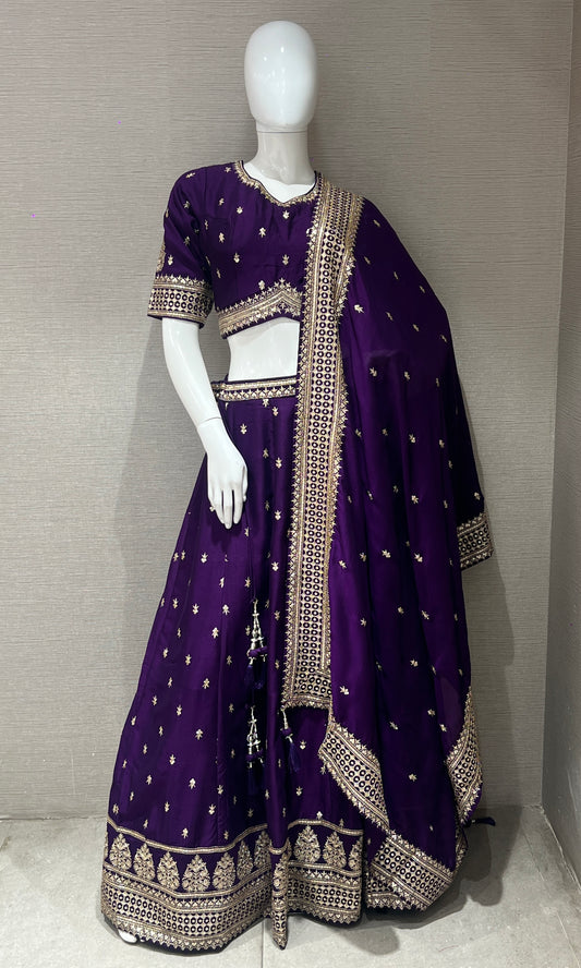 Purple croptop Lehenga
