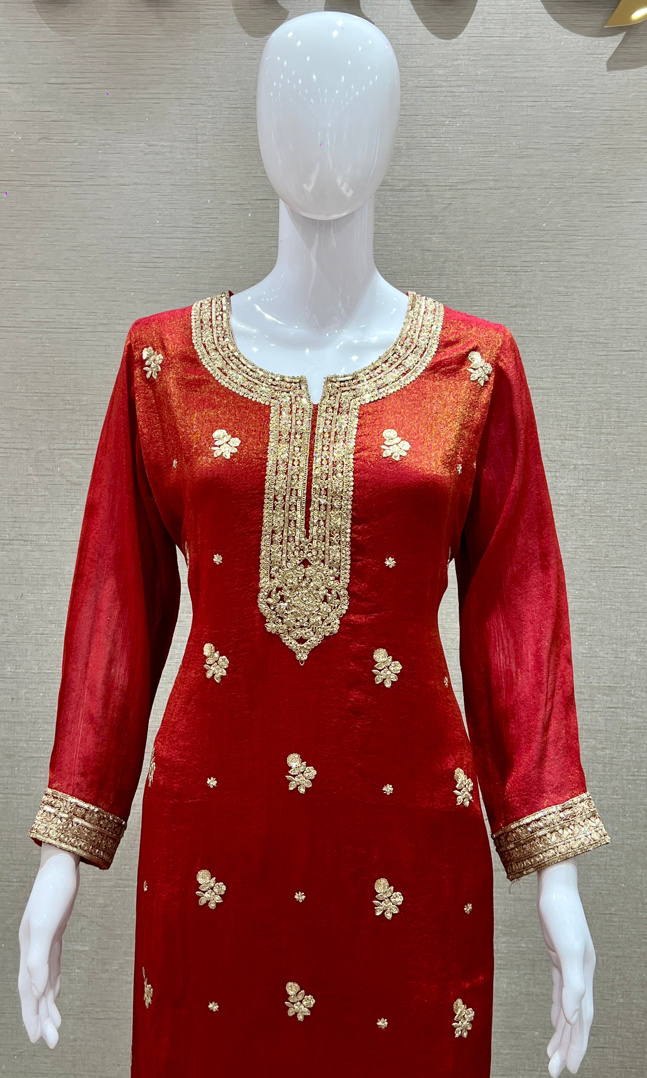 royal red kurta set