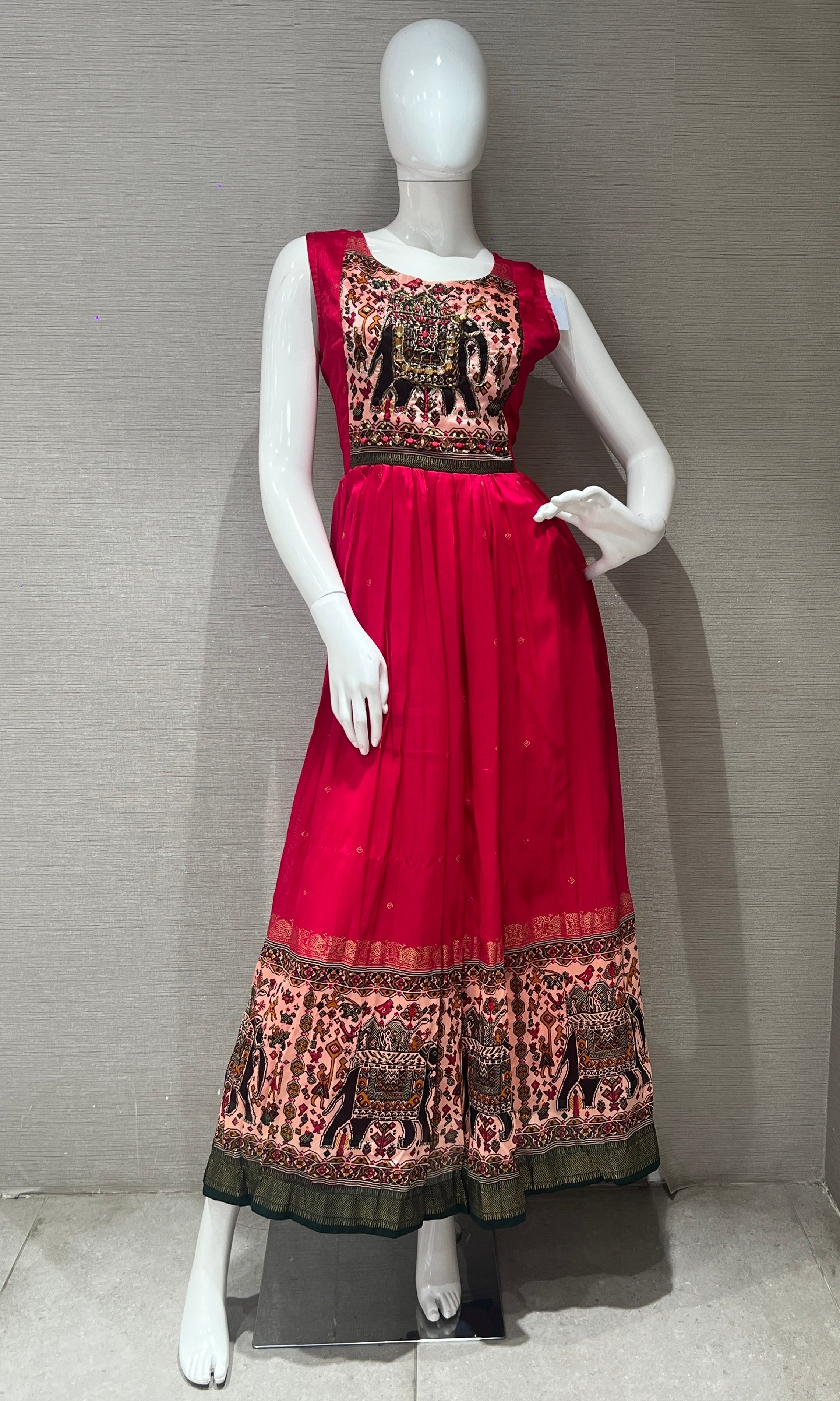 Rani pink ELEPHANT ETHNIC KURTI TOP