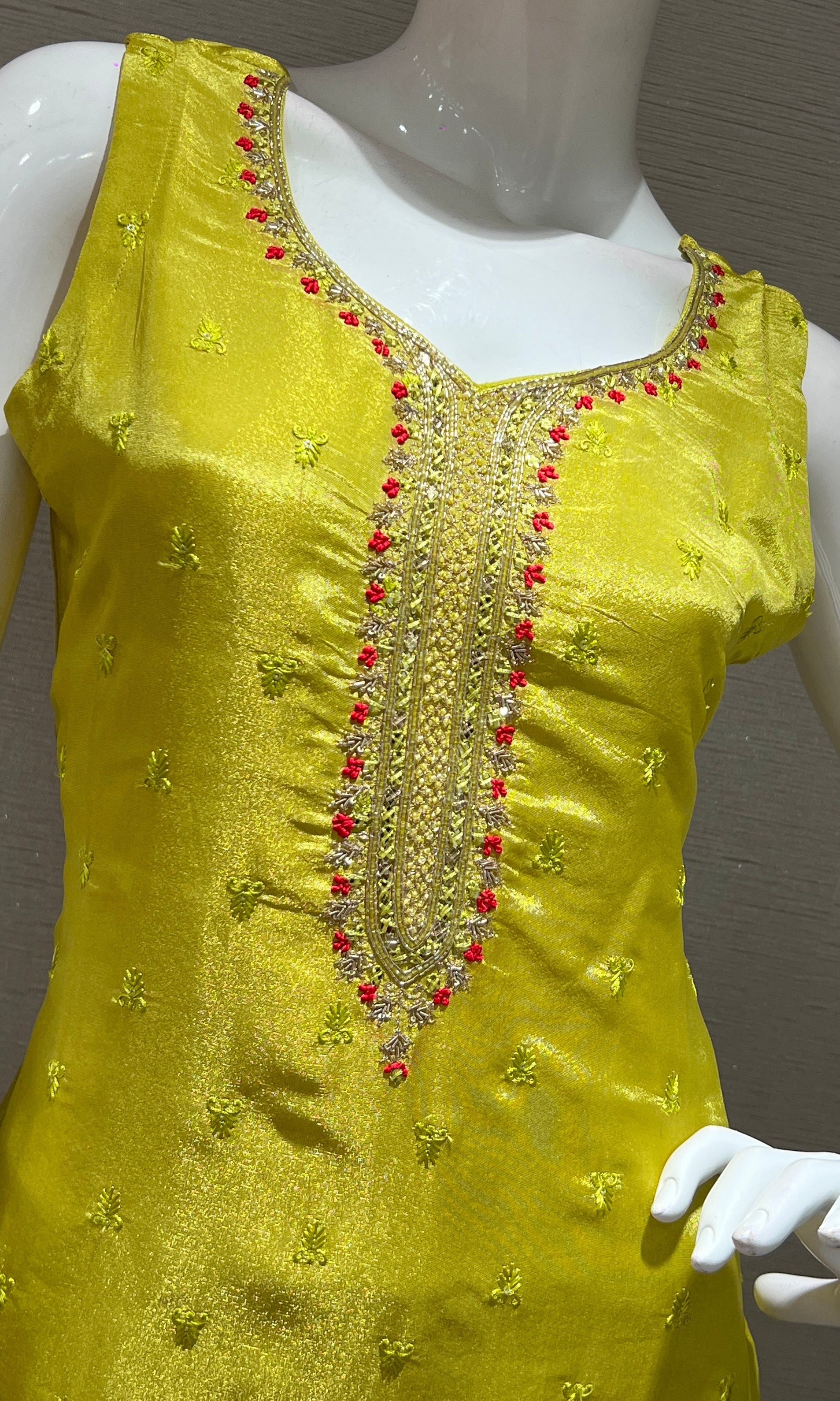 Mehandi green kurta set WITH FLORAL DUPATTA