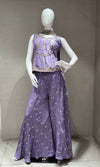Purple EMBROIDERED SHARARA SET