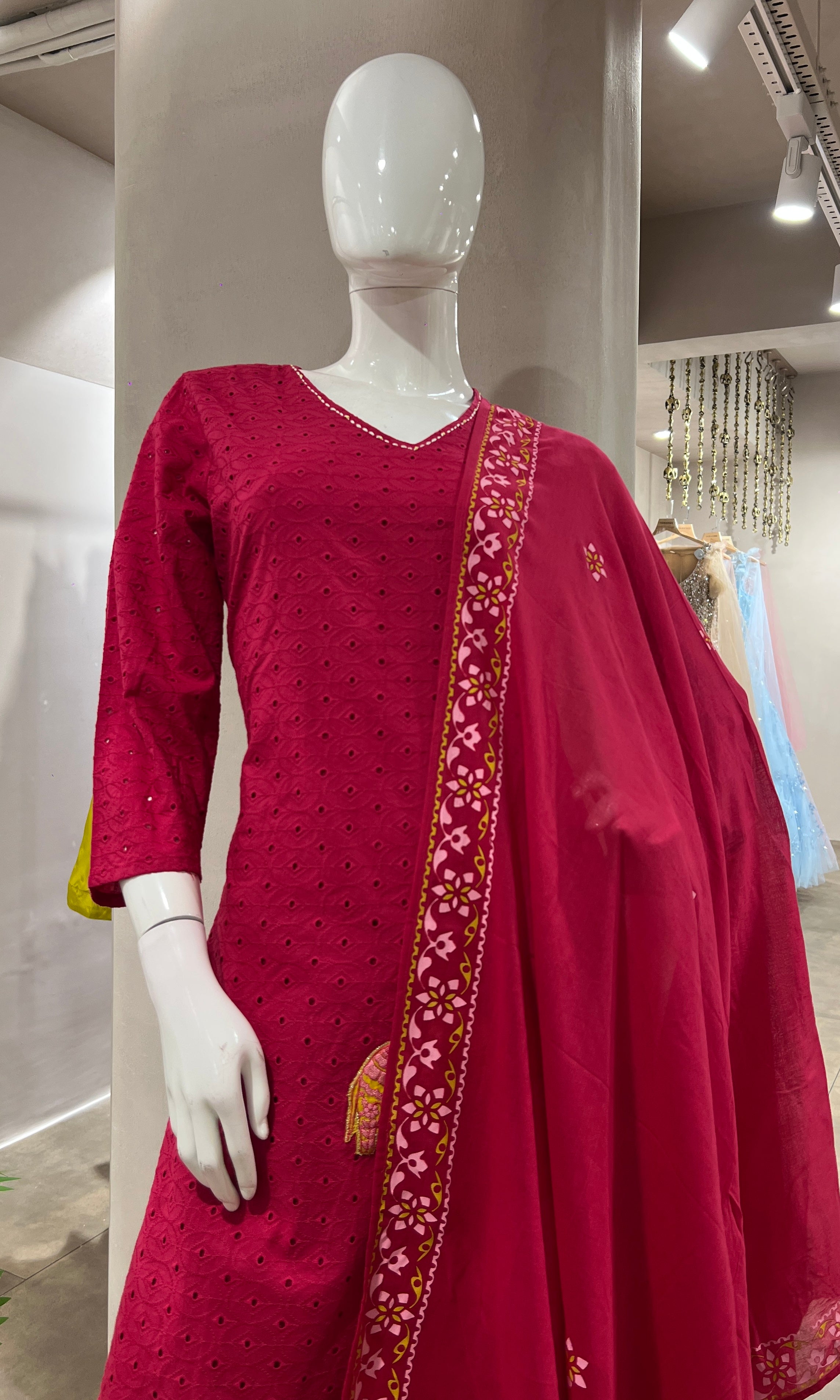 PINK ETHNIC KURTA SET