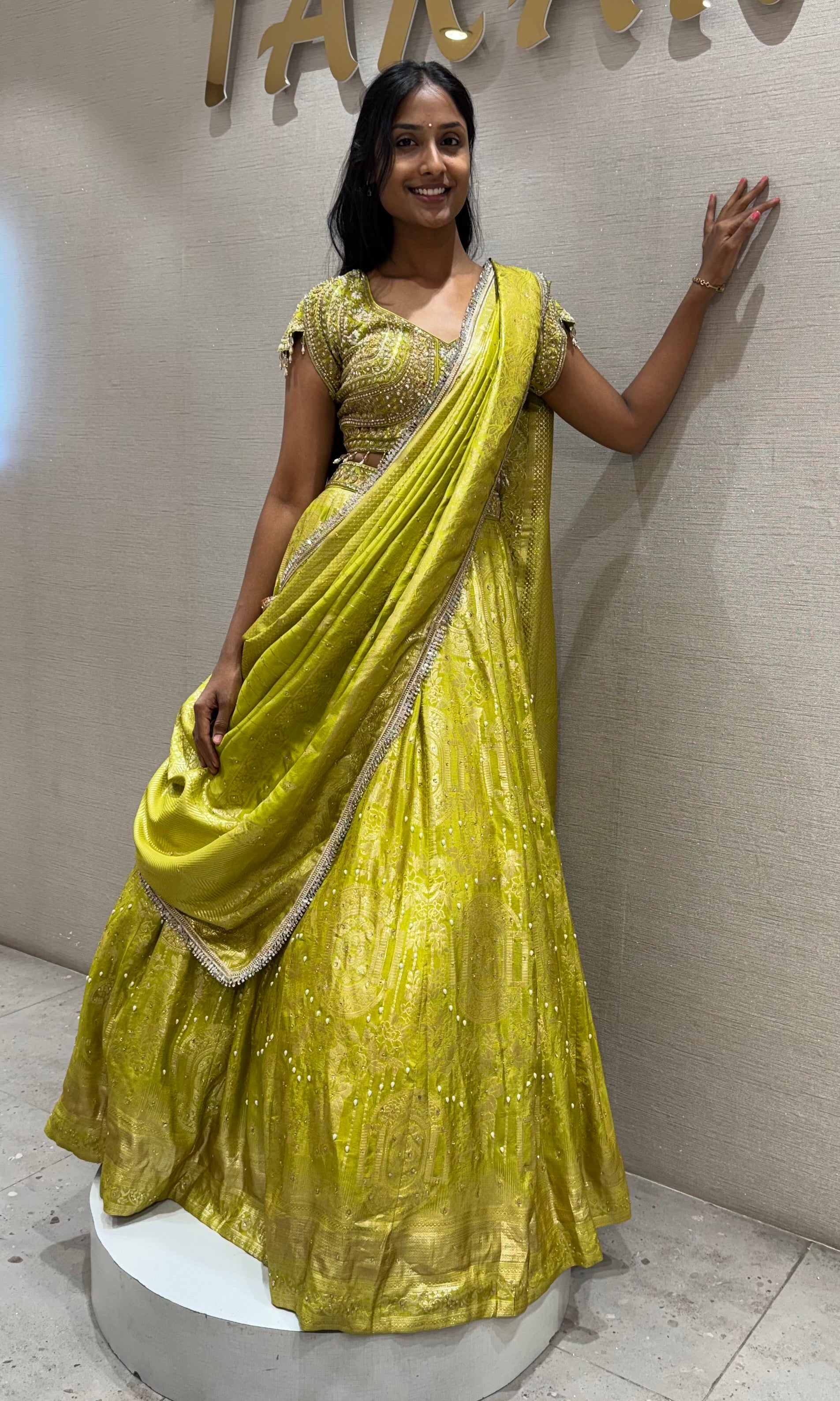 Mehendi Green Embellished Lehenga set