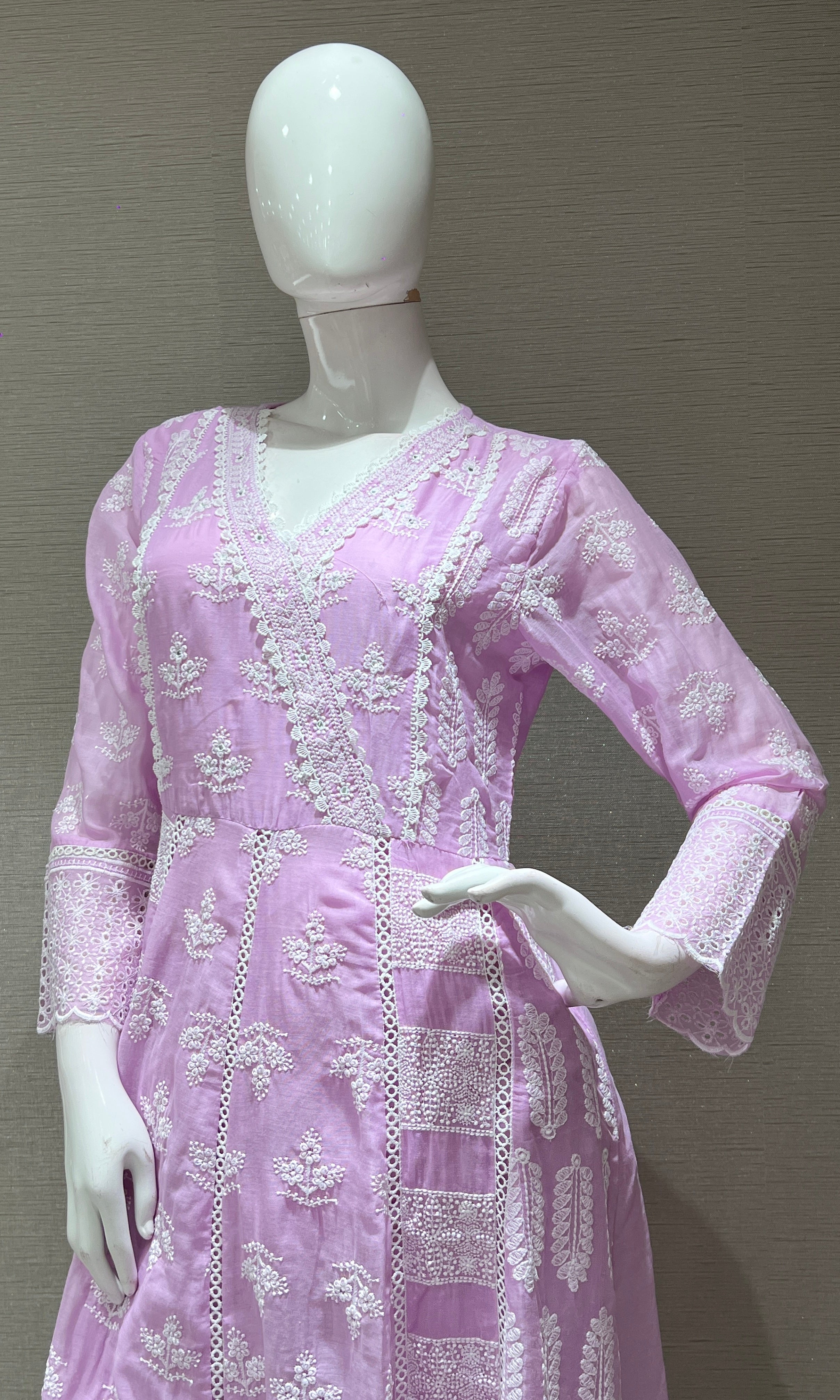 LAVENDER Chikankari Anarkali kurta set