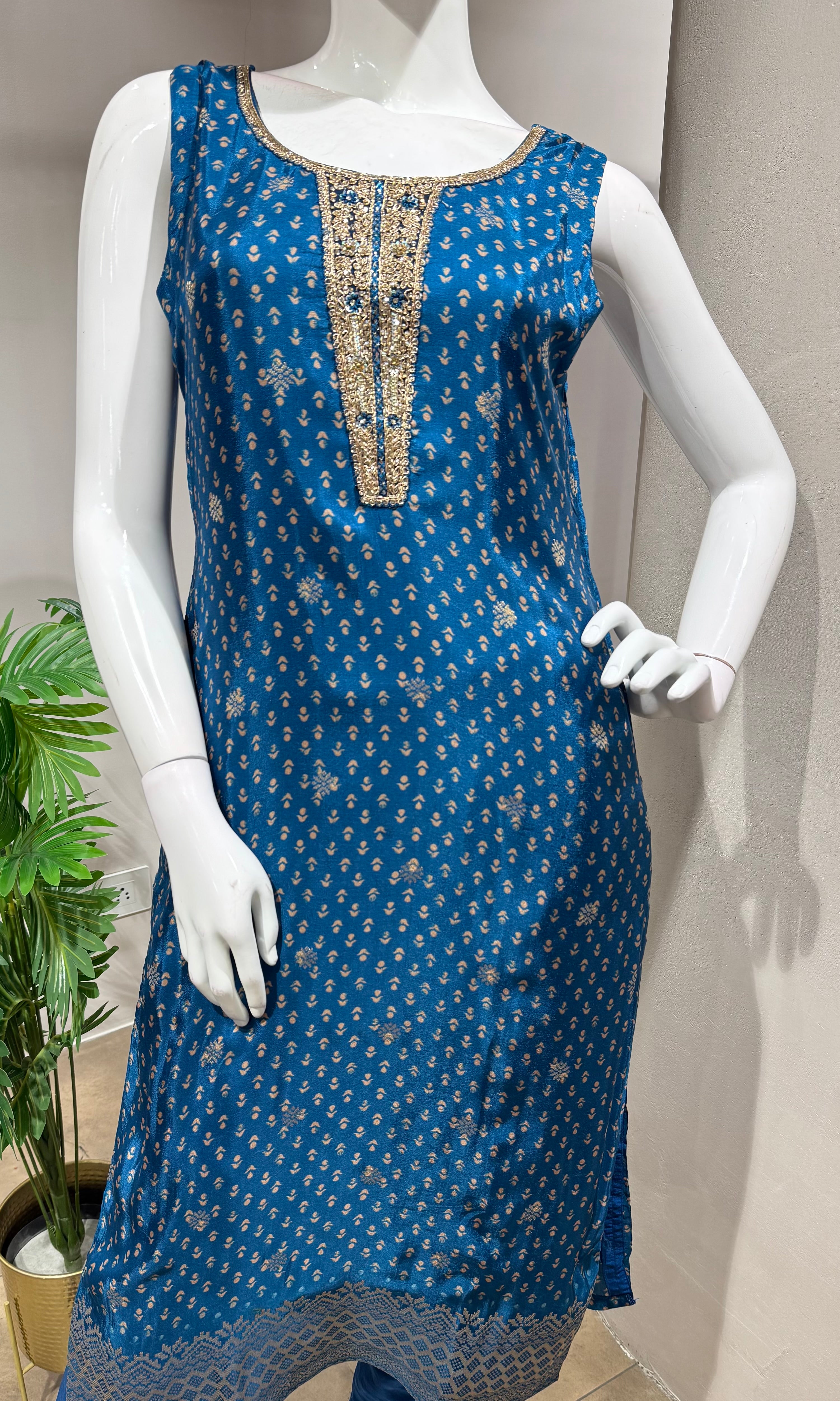 RAMA Blue Embroidered KURTA Set