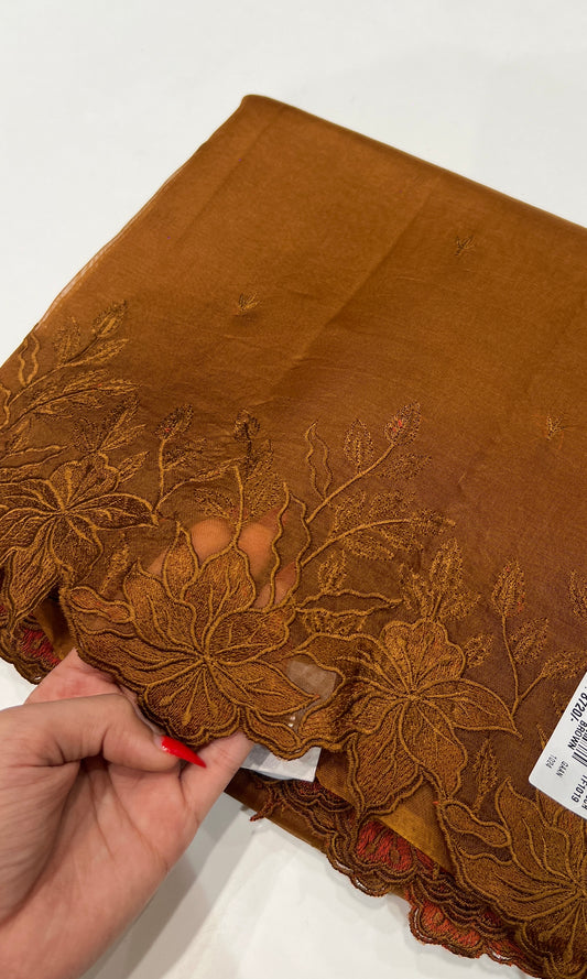 🤎Brown Pure handloom saree with cutwork border🤎