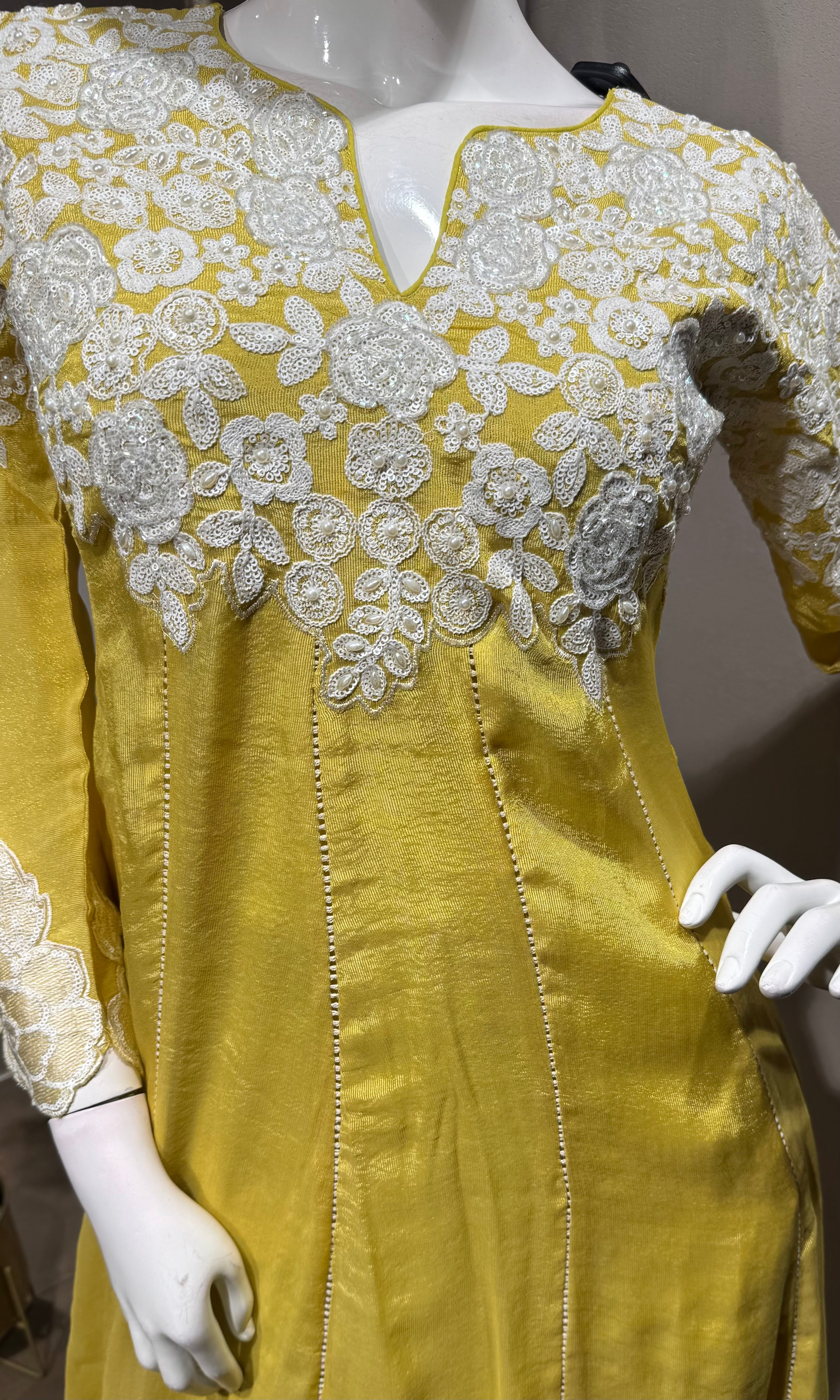 SUNSHINE Yellow Embroidery ANARKALI Set
