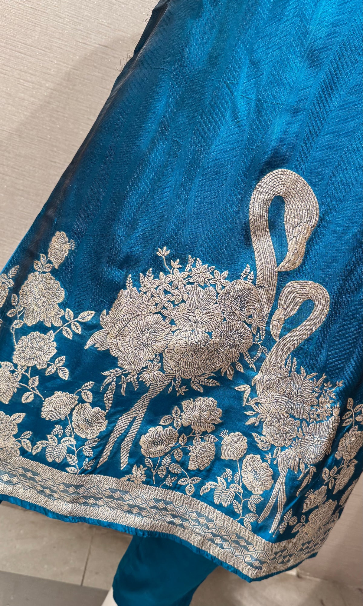 Rama Banarasi Brocade Silk Kurta Set with Dupatta