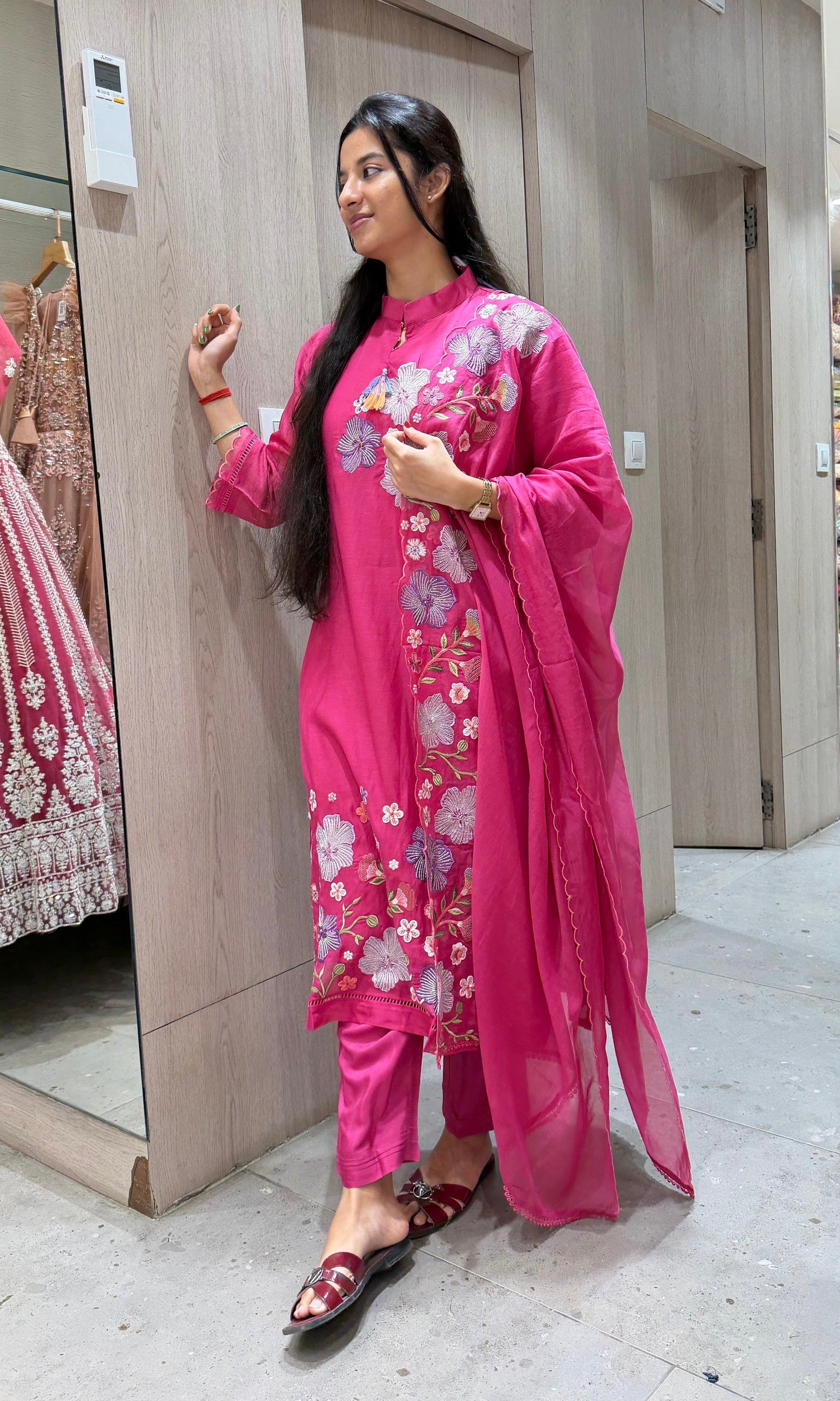 Pink FLORAL kurta set