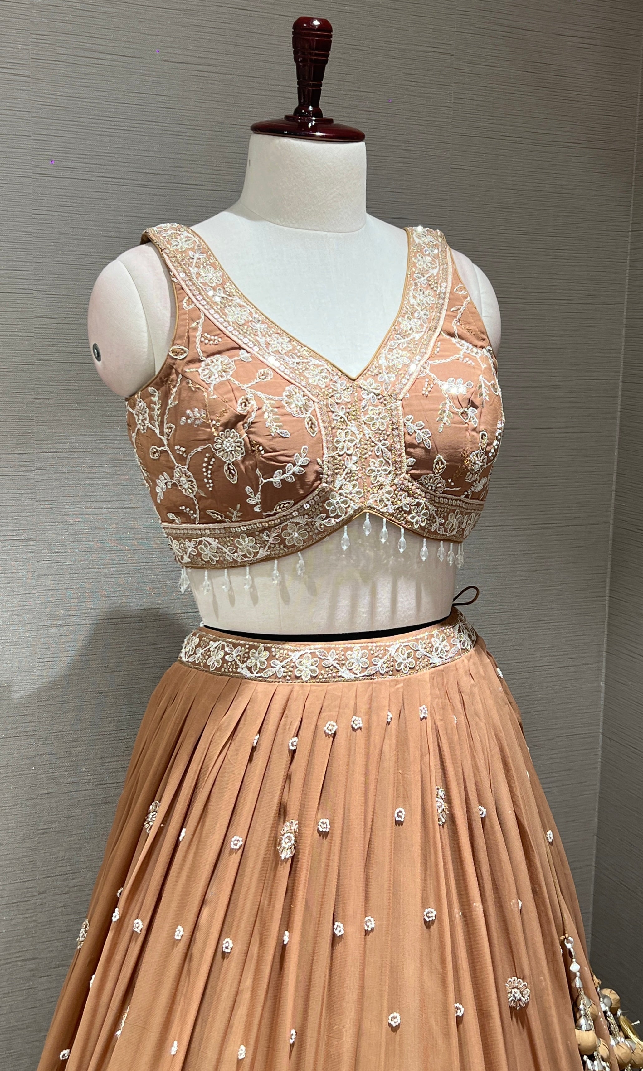 Chocolate Bronze Sequin Embroidered Lehenga Set