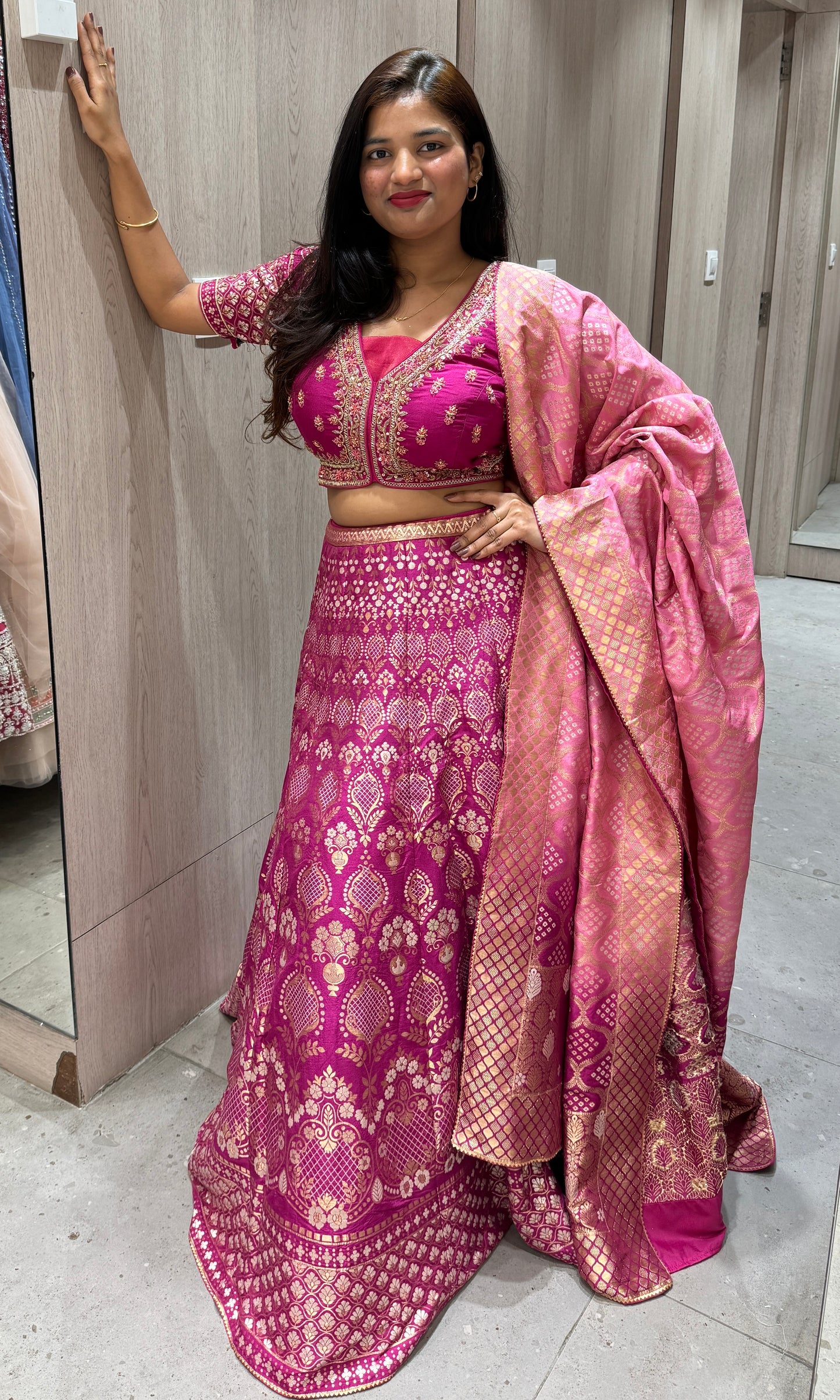 🌺Pink Lehanga with Banarasi dupatta 🌺