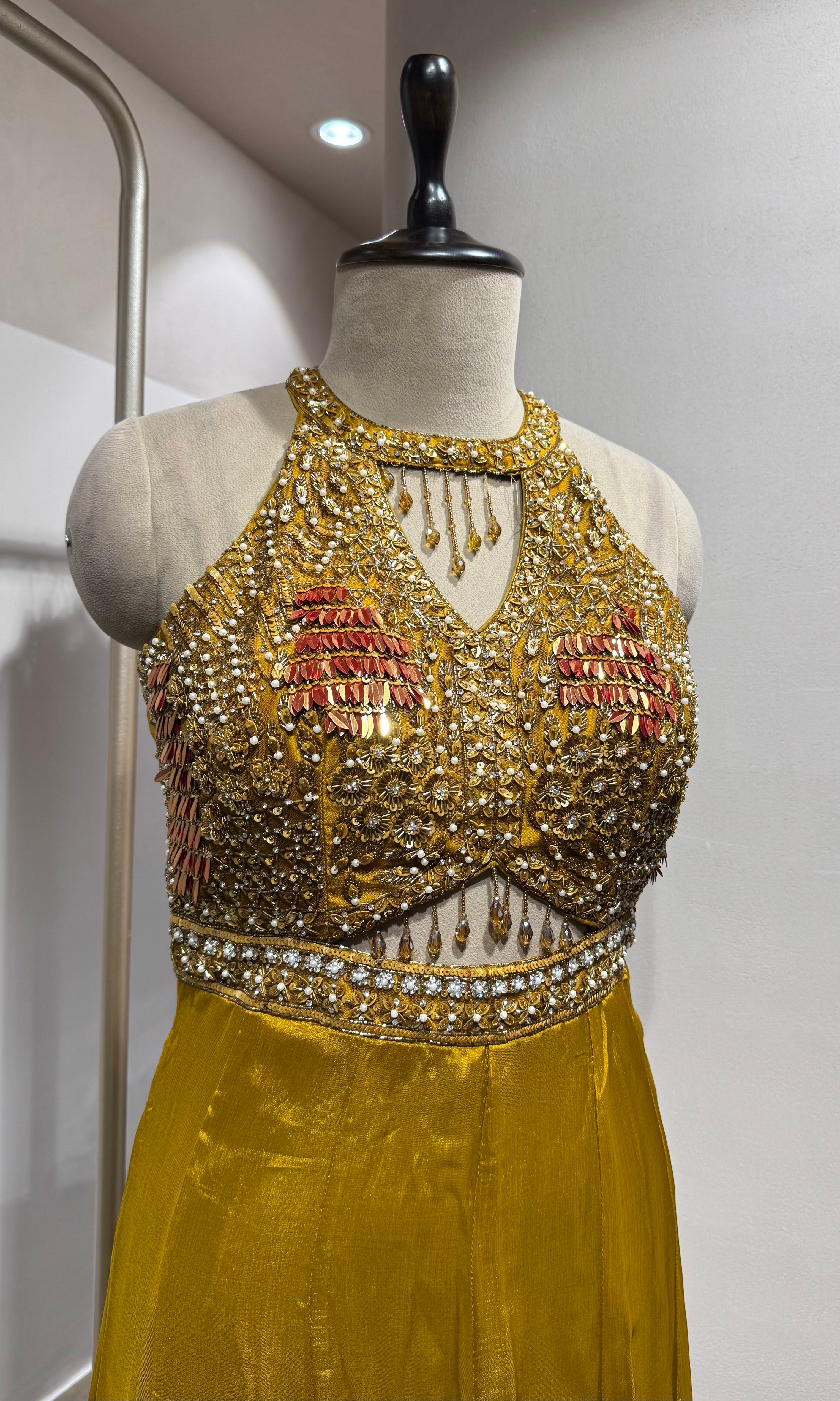 Mustard Party Wear Designer Indo-Western