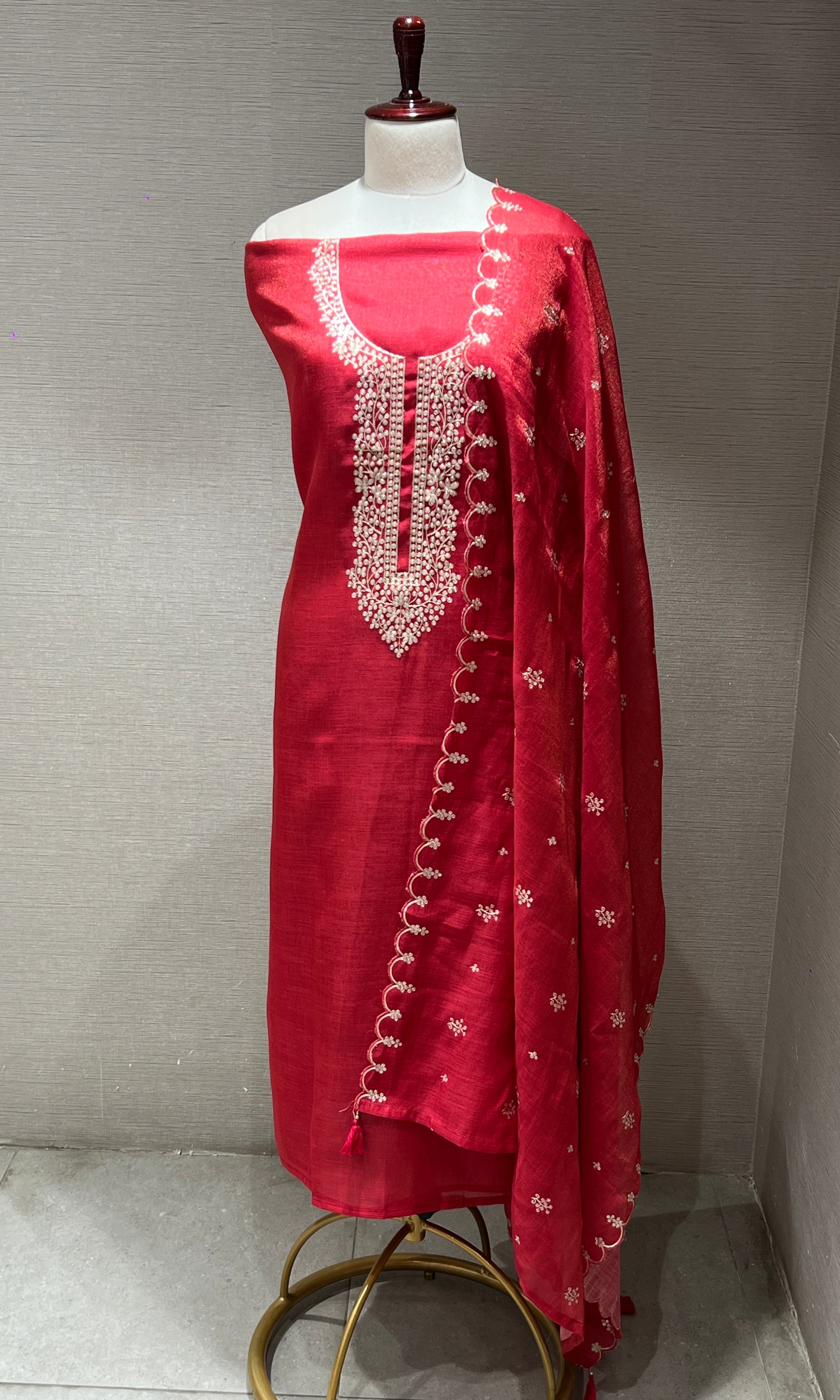 Red dress material