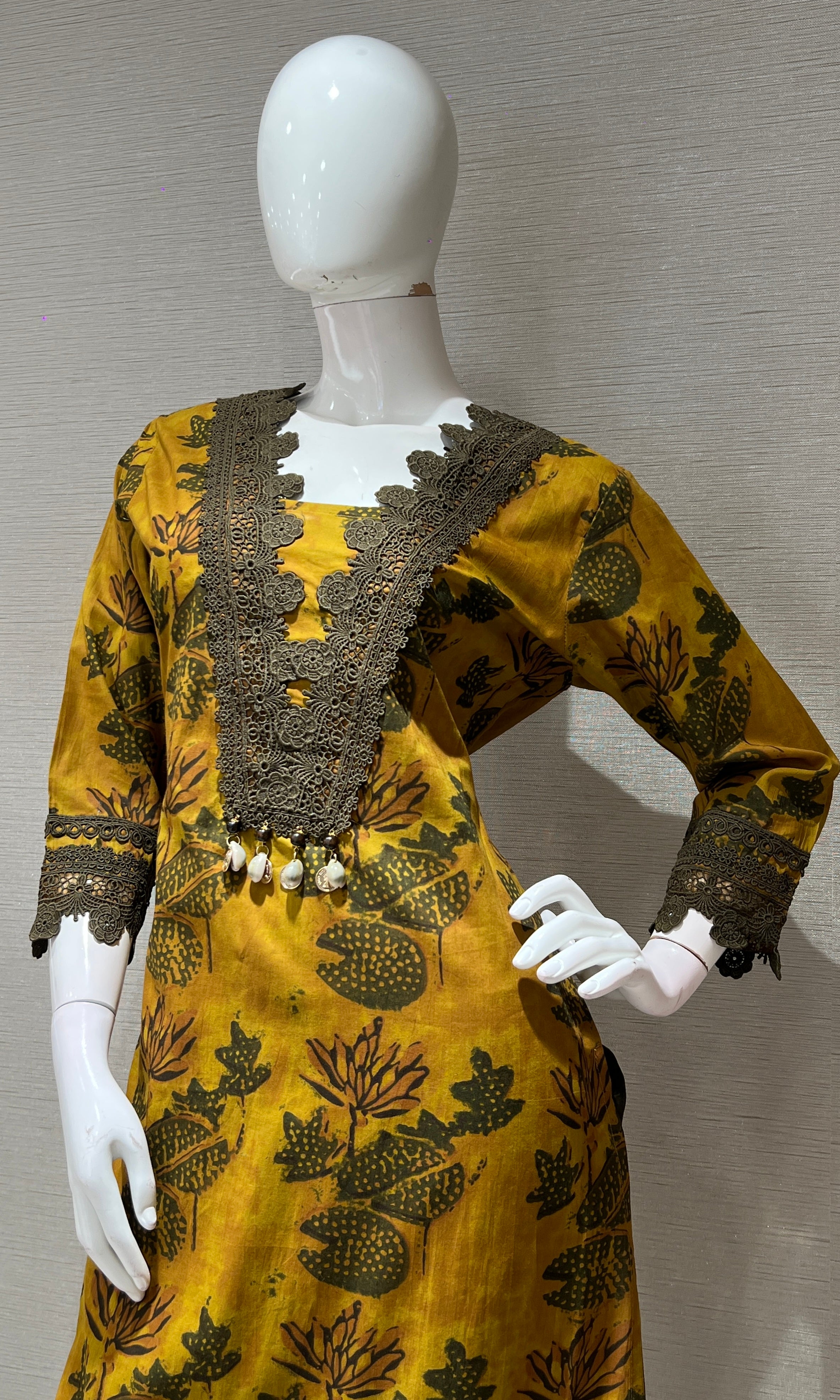 GREY floral printed ethnic KURTAS ET