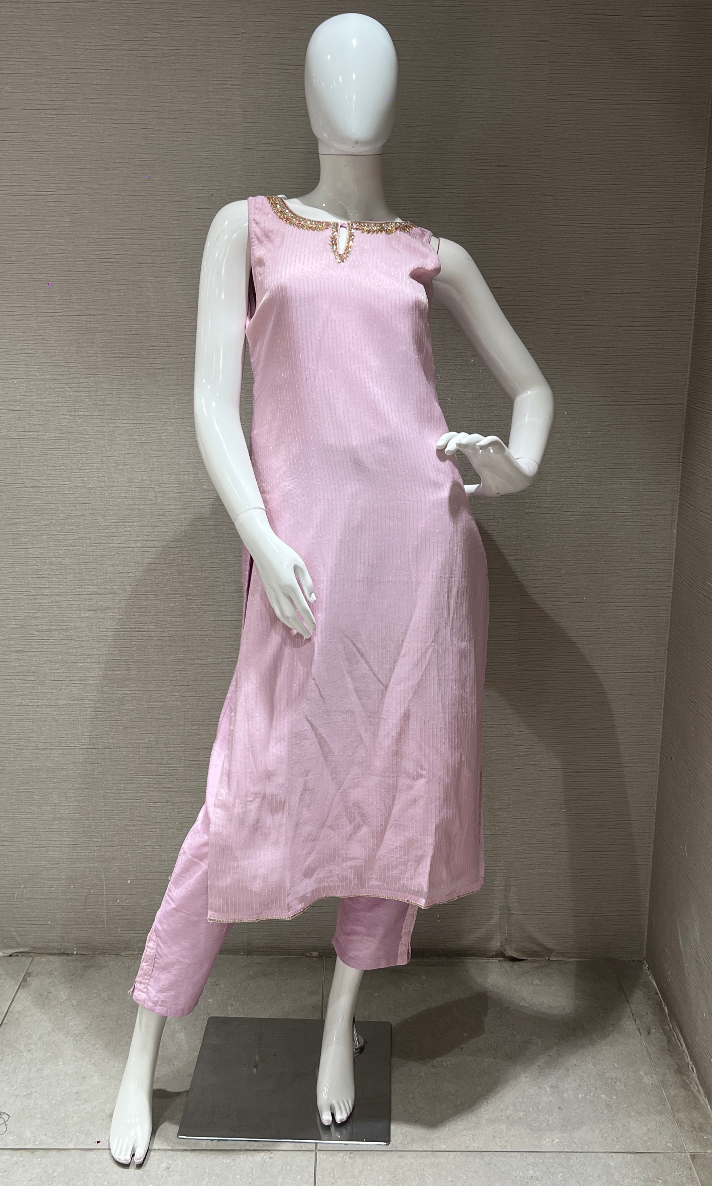 Baby pink kurta set