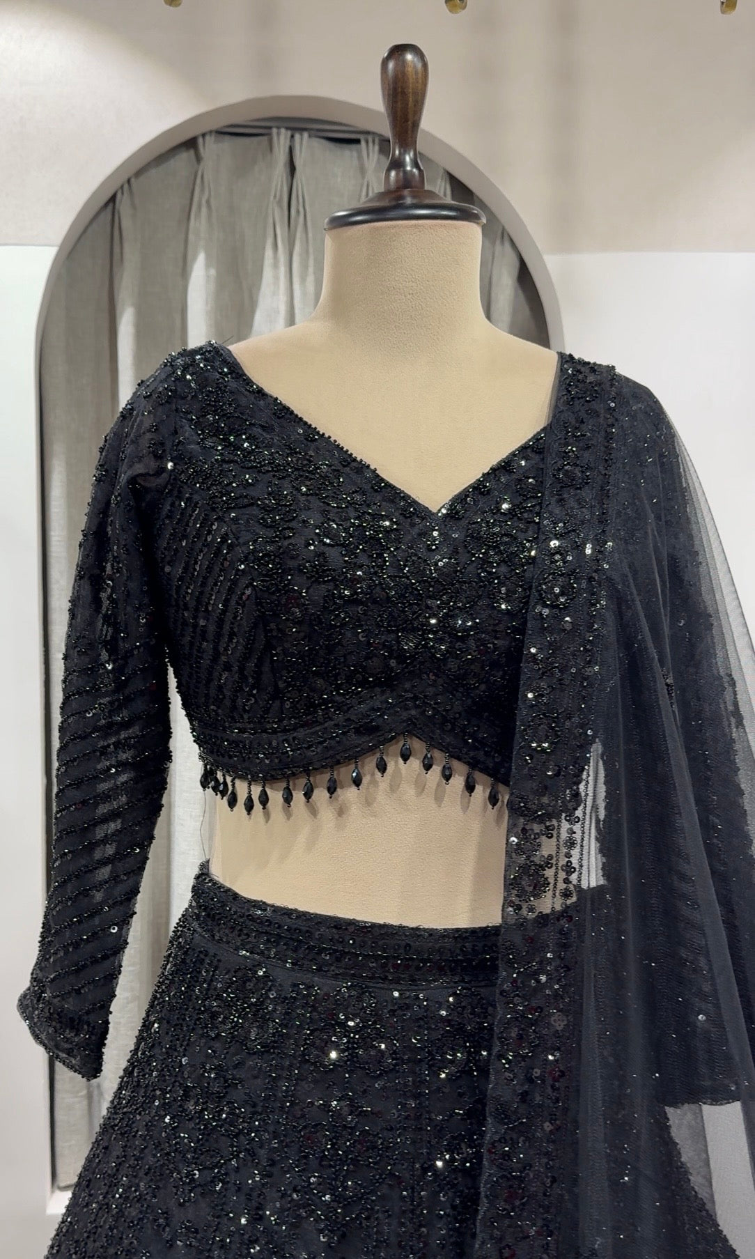 Regalia Black CLASSIC CRYSTAL WORK LEHENGA