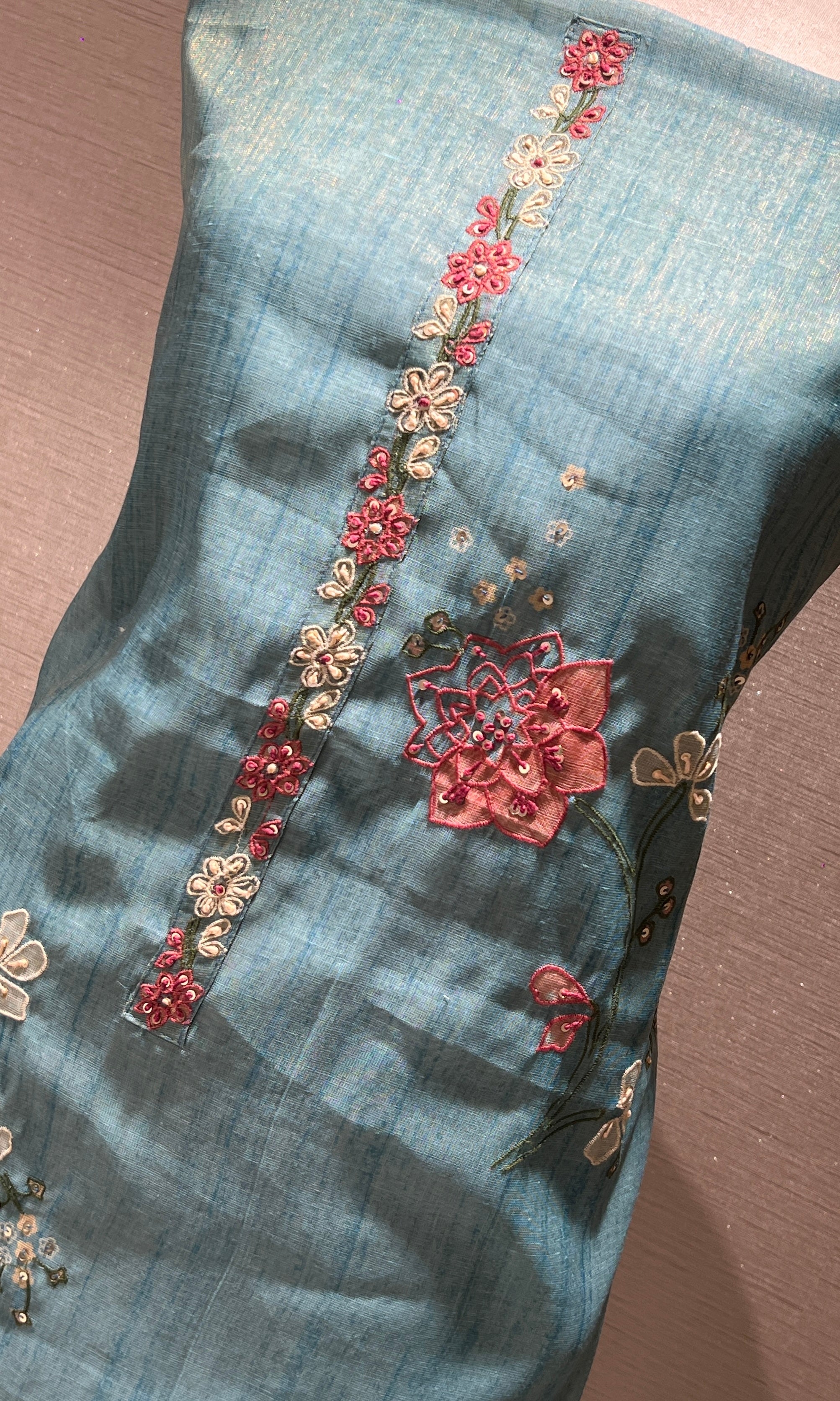 Light blue dress material