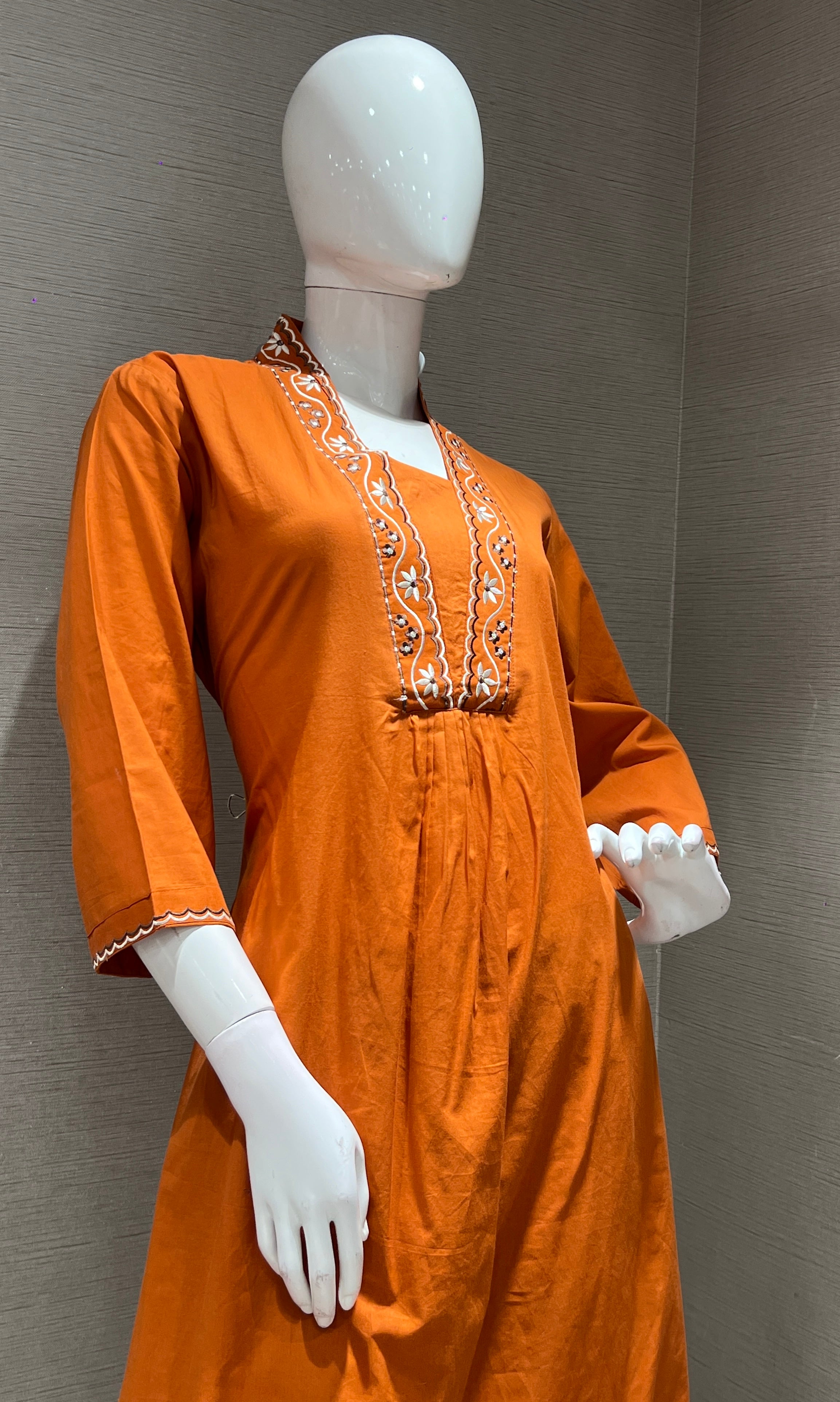 Rust EMBROIDERED kurta set