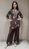 Brown Geometric Print Ethnic Co-Ord Set
