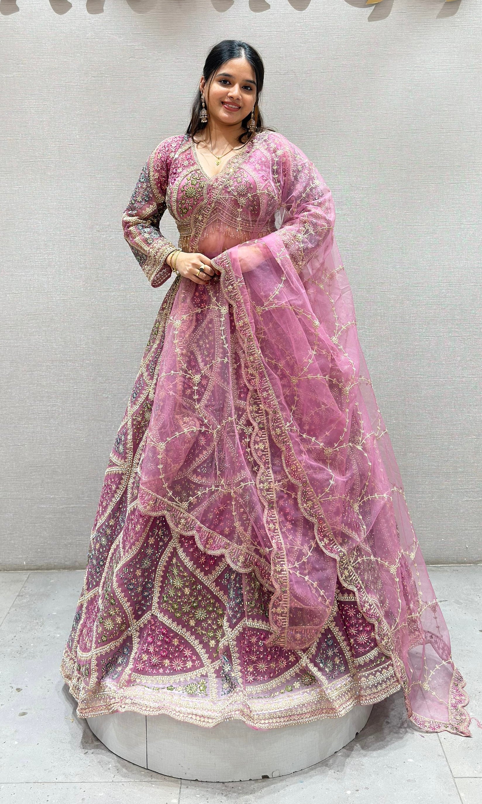 Light purple MULTI EMBROIDERED Lehenga