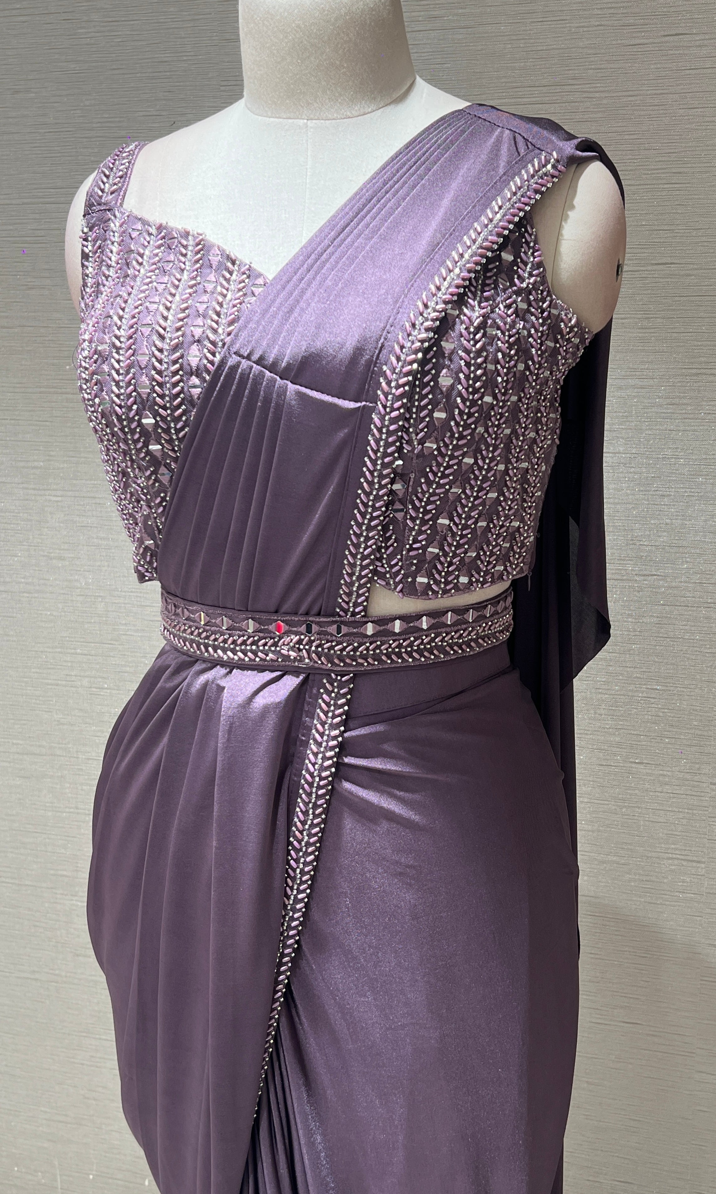 Purple one minute drape saree
