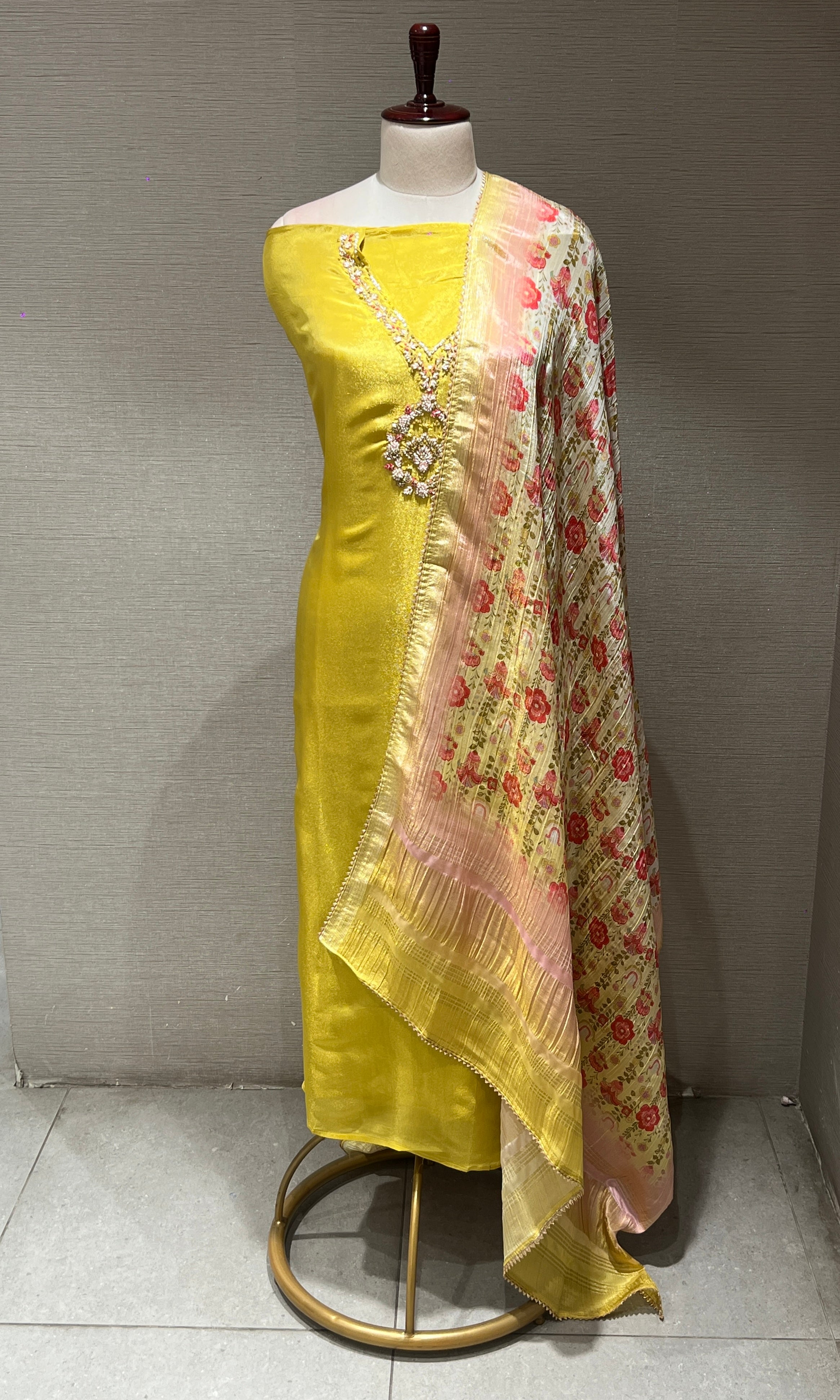 Yellow dress MATERIAL