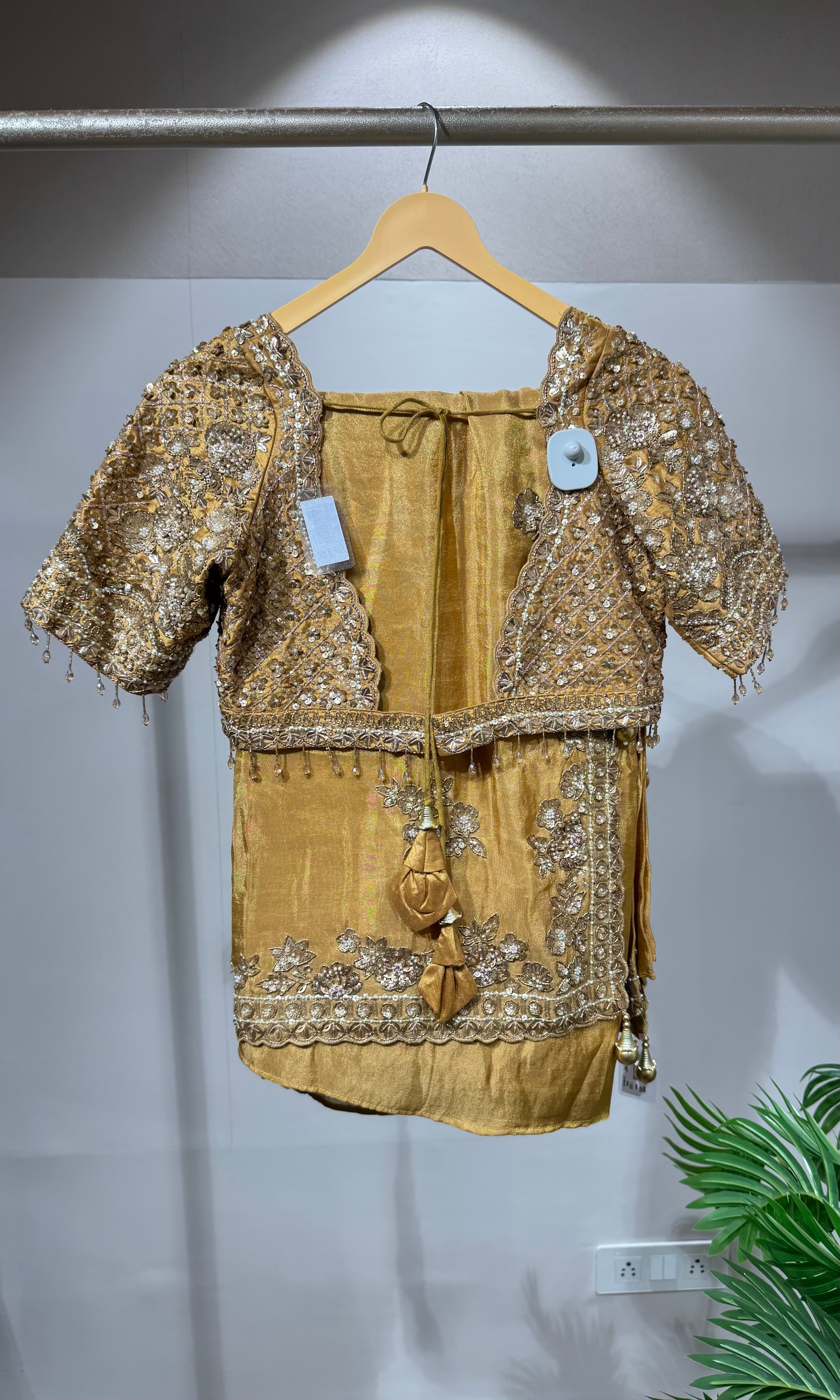 Sandel Zari and Sequin Work Bridal SAREE