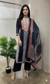 Blue ETHNIC PRINTED kurta set