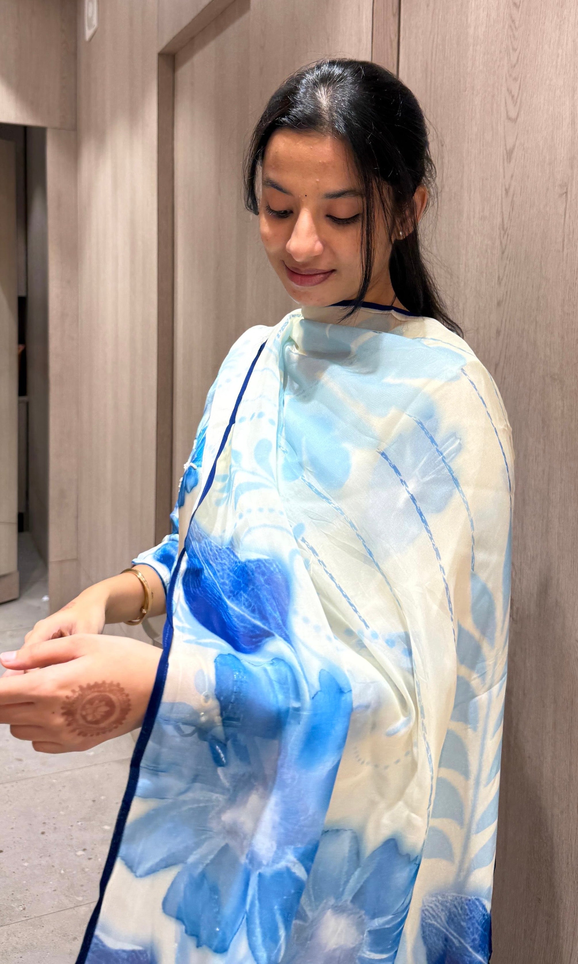 cream floral printed kurta set