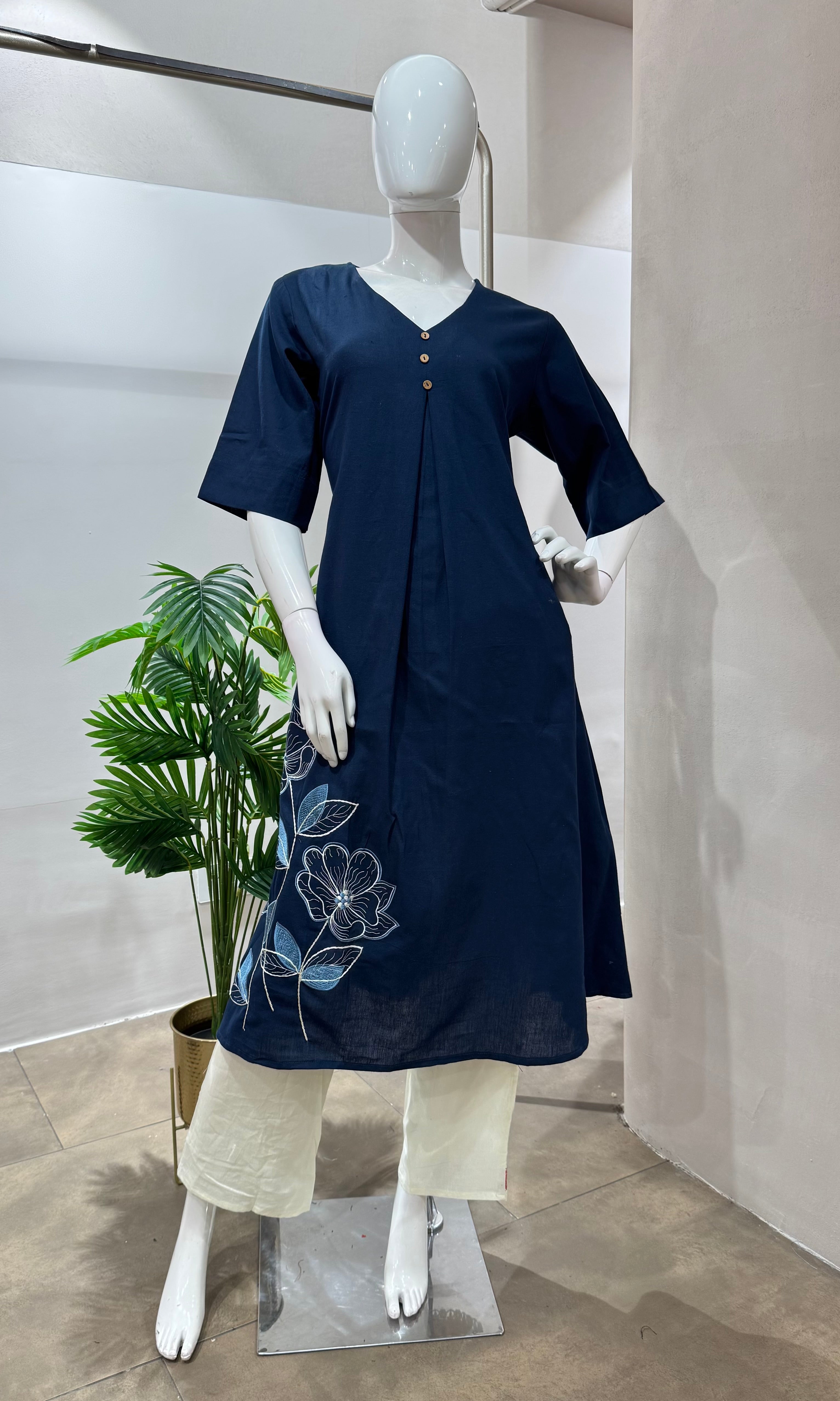 BLUE floral kurti top