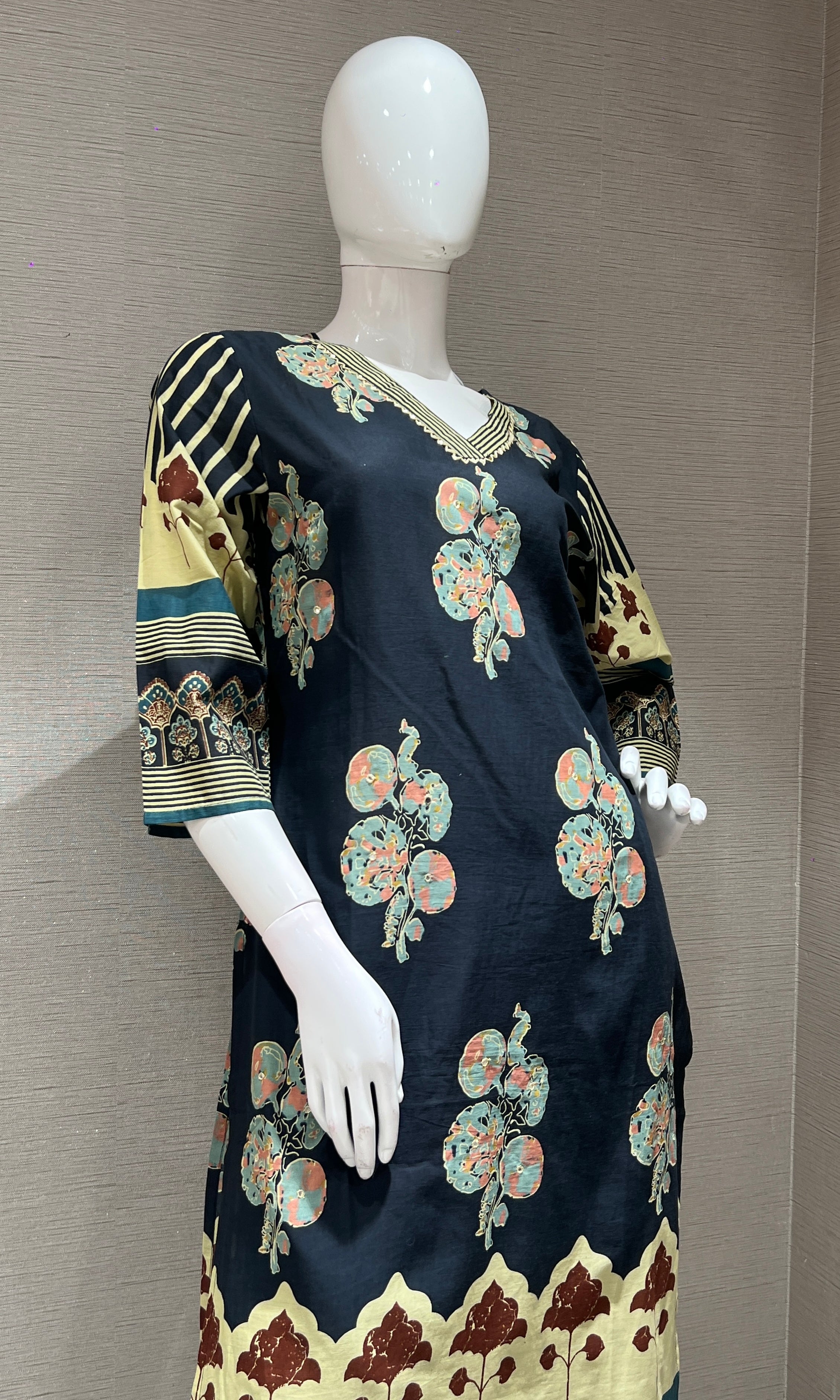 Black PRINTED kurta set