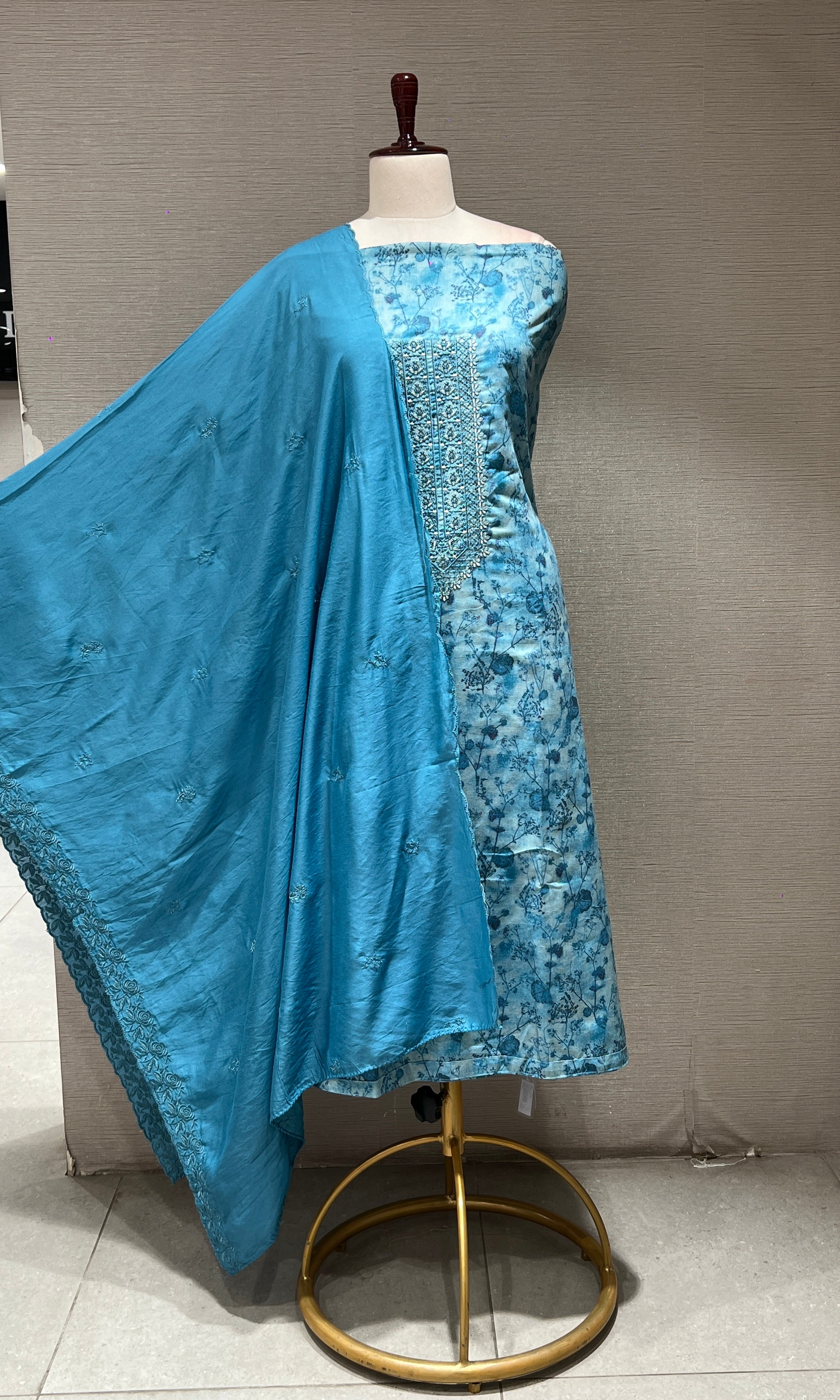 Sea Blue dress material