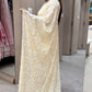 Pearl white ready to wear Saree