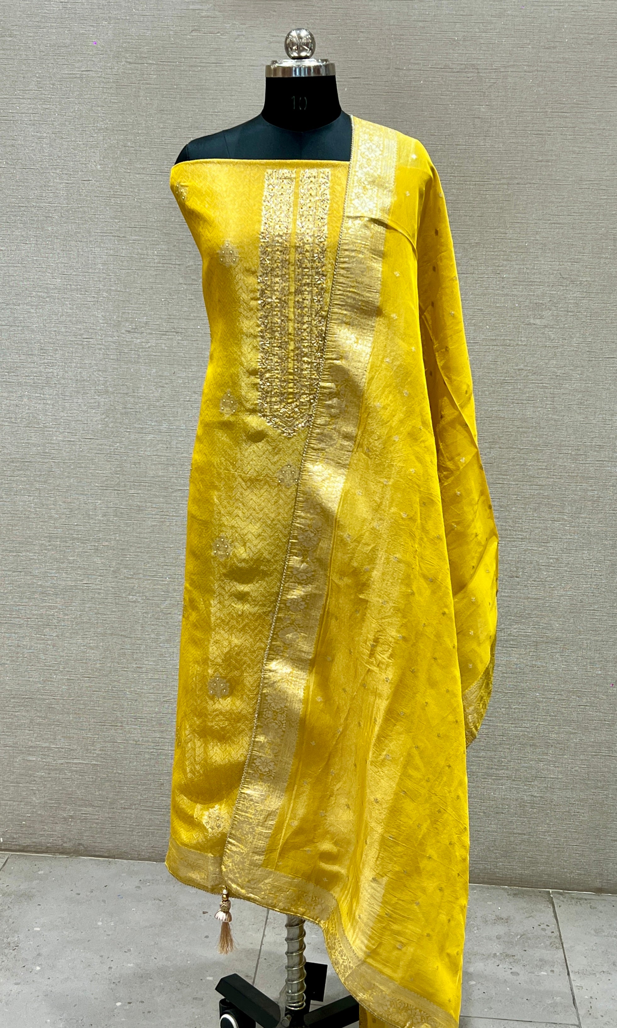 Yellow dress material