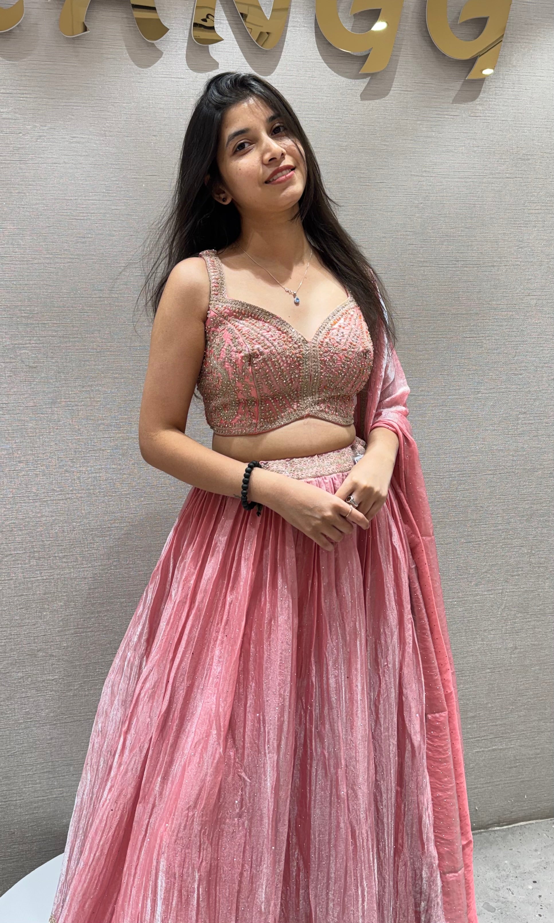 Baby pink Lehenga WITH DUPATTA