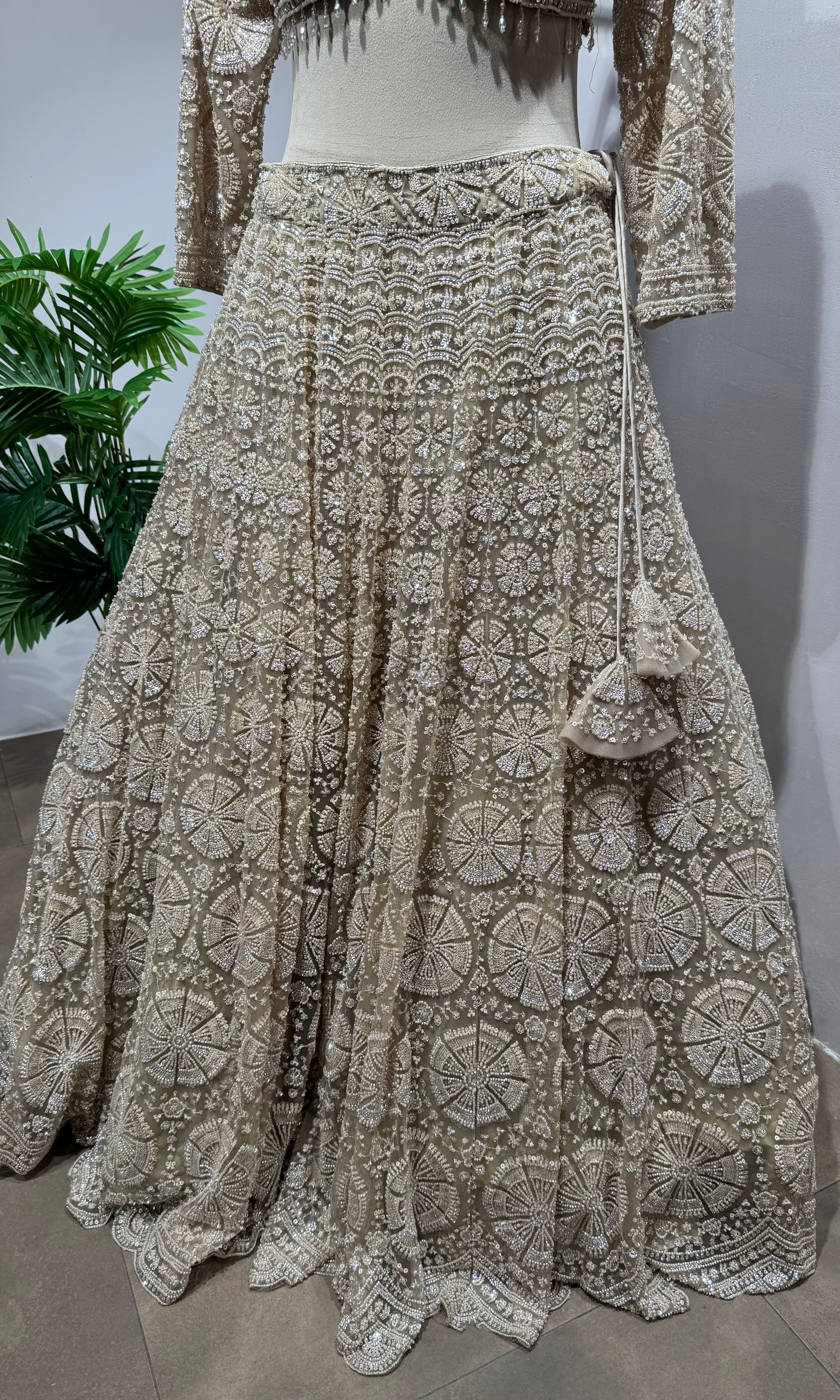 CHIKOO gold lehenga with sequins embroidery