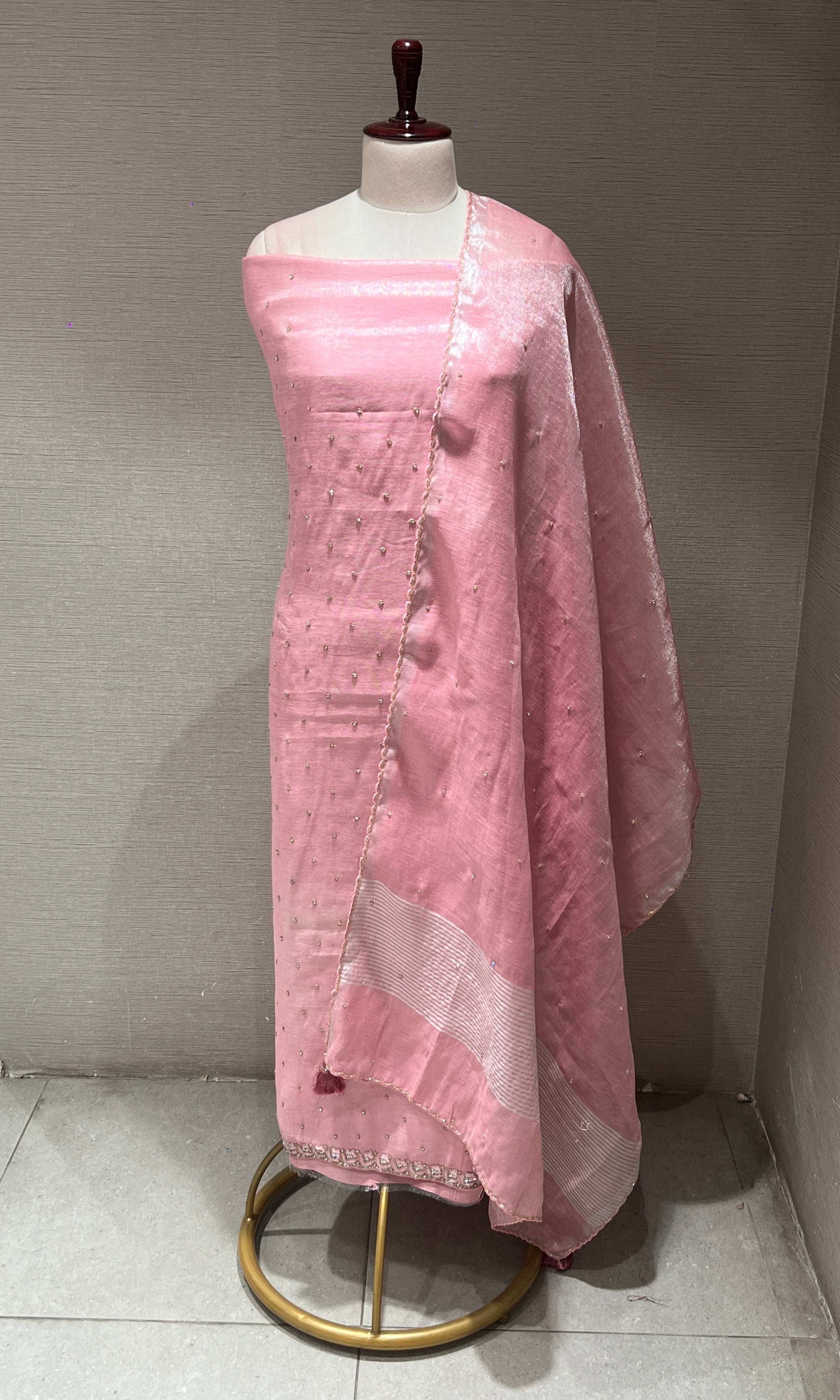 Onion pink dress material