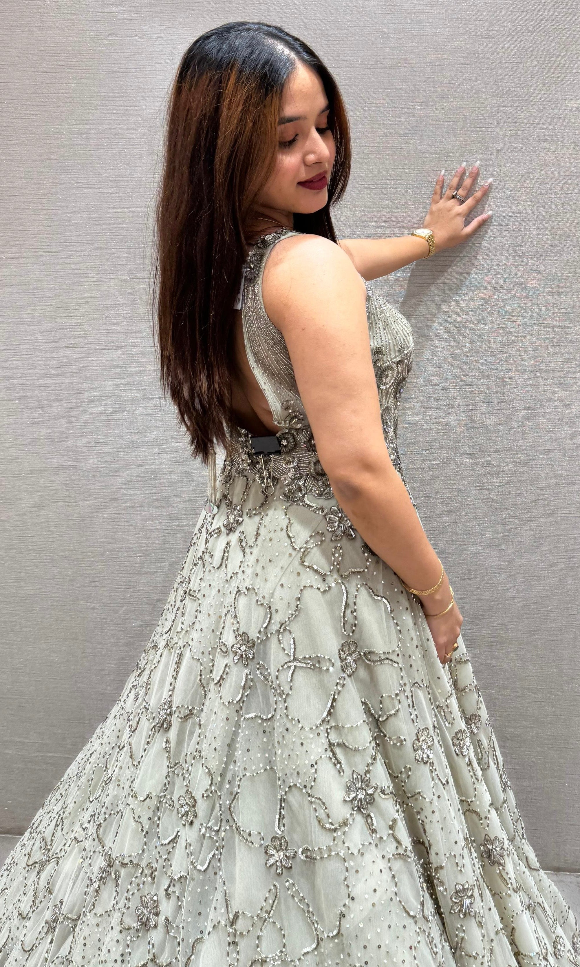 Light green long dress