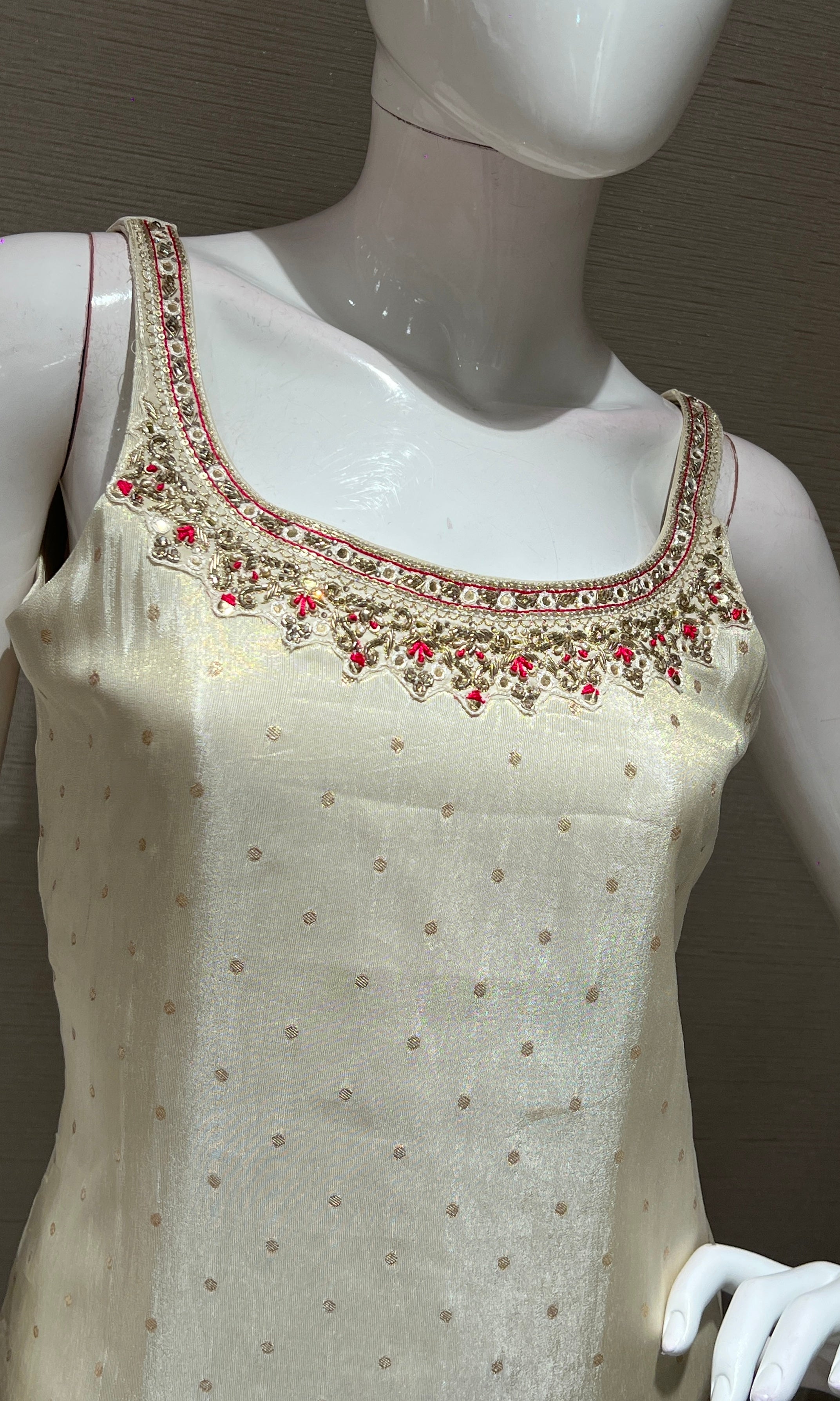 Elegant Cream AND PINK KURTA SET