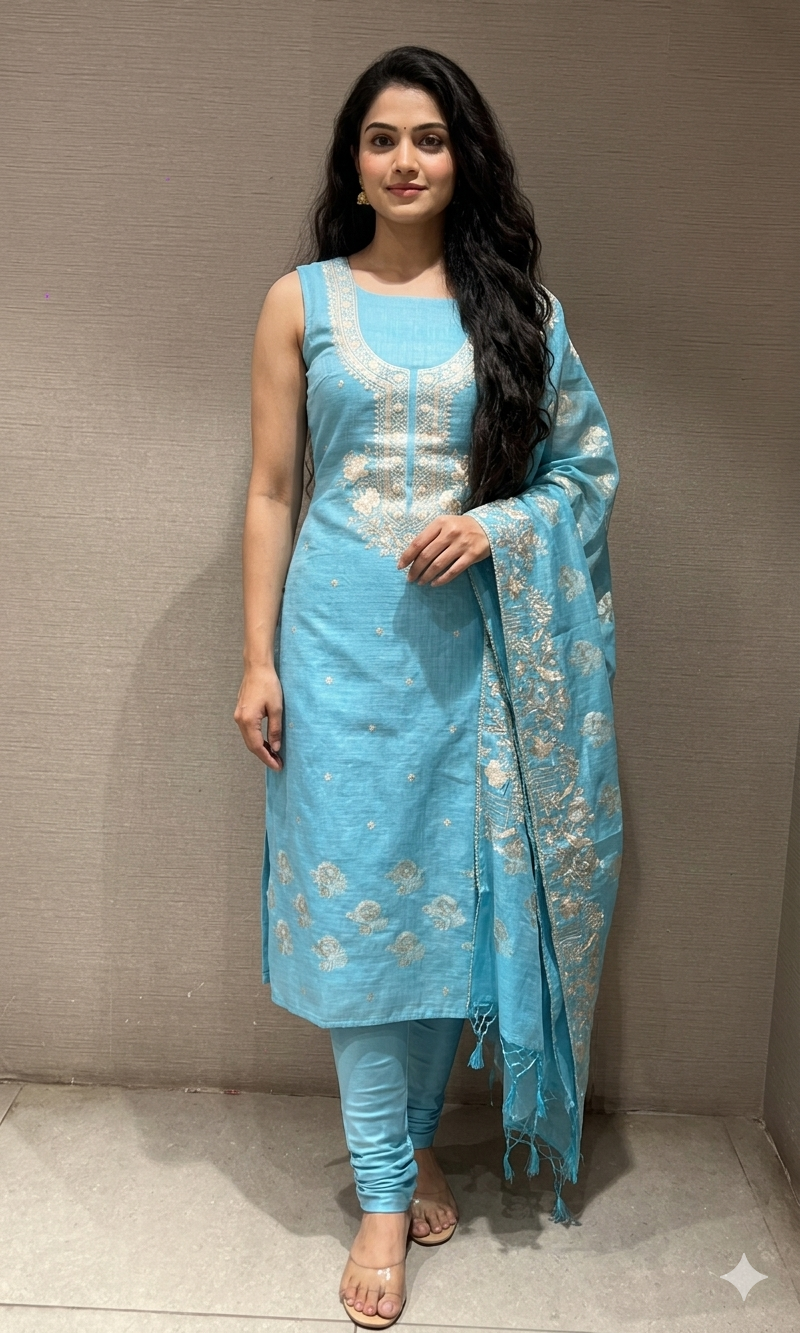 Blue dress material
