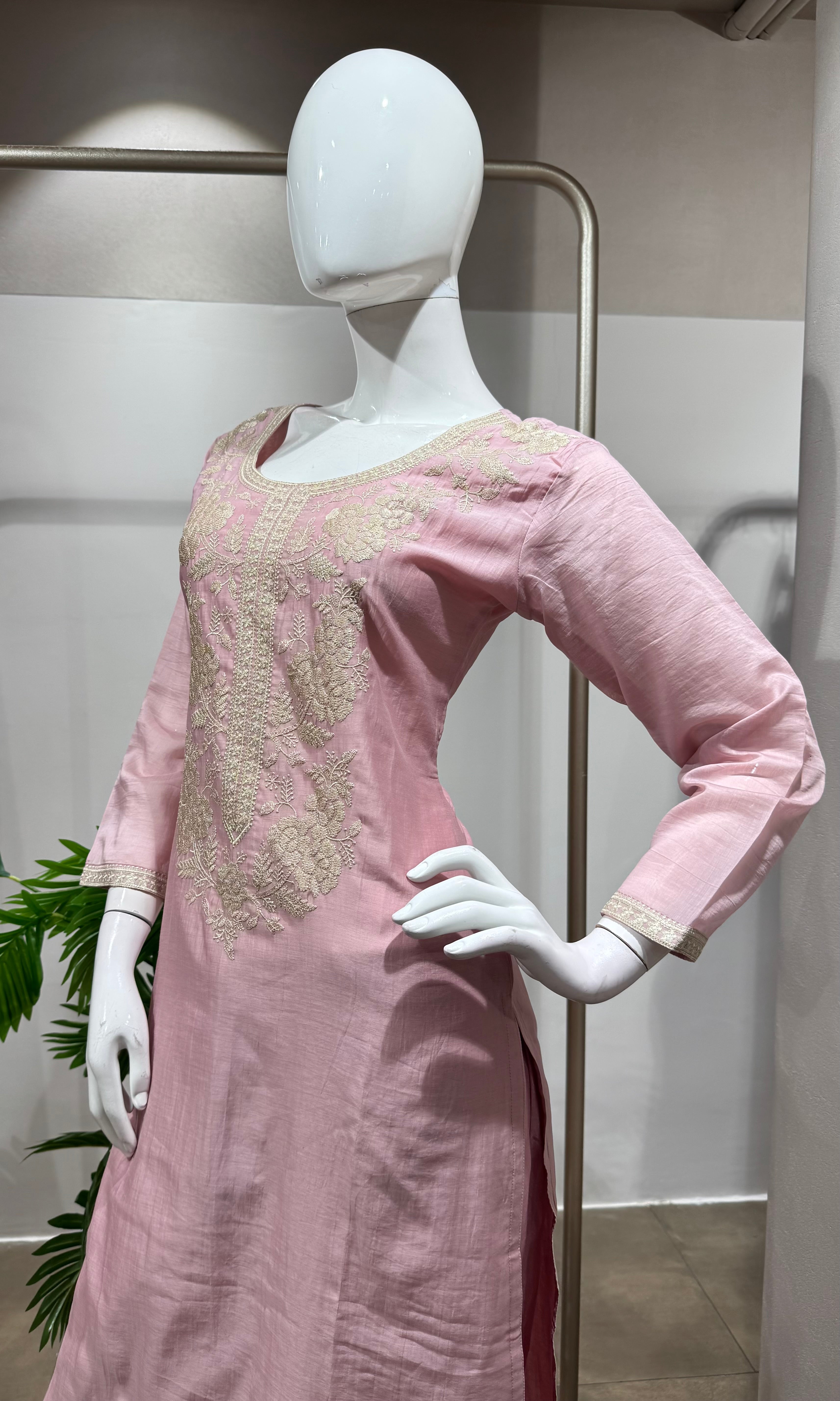 Baby Pink Pure Cotton kurta set